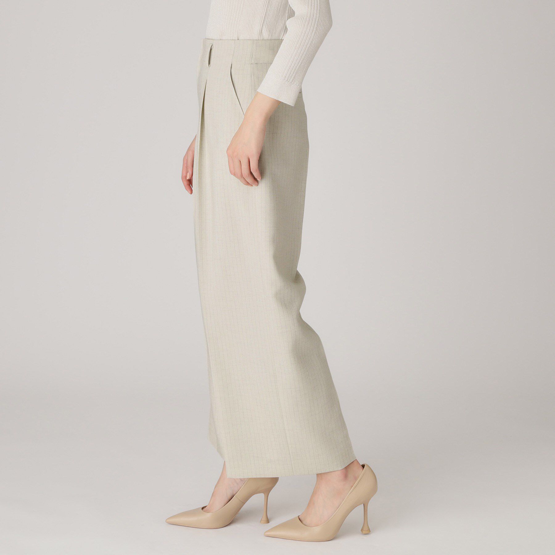 COUP DE CHANCE「【洗える／ウエスト後ろゴム】ストライプ柄ワイドパンツ」|その他|