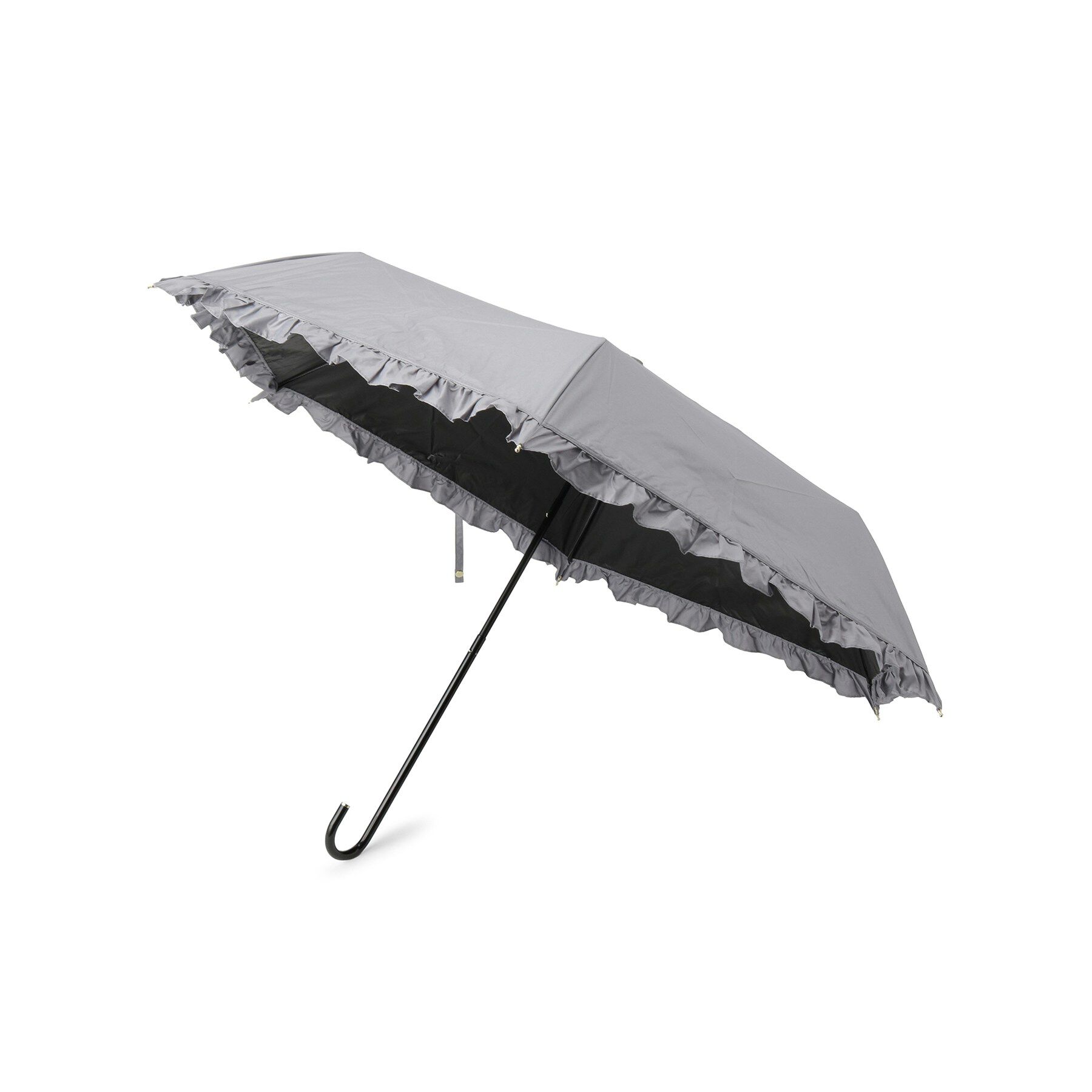 grove「遮光クラシックフリル ミニ Wpc．」|傘|チャコールグレー(0