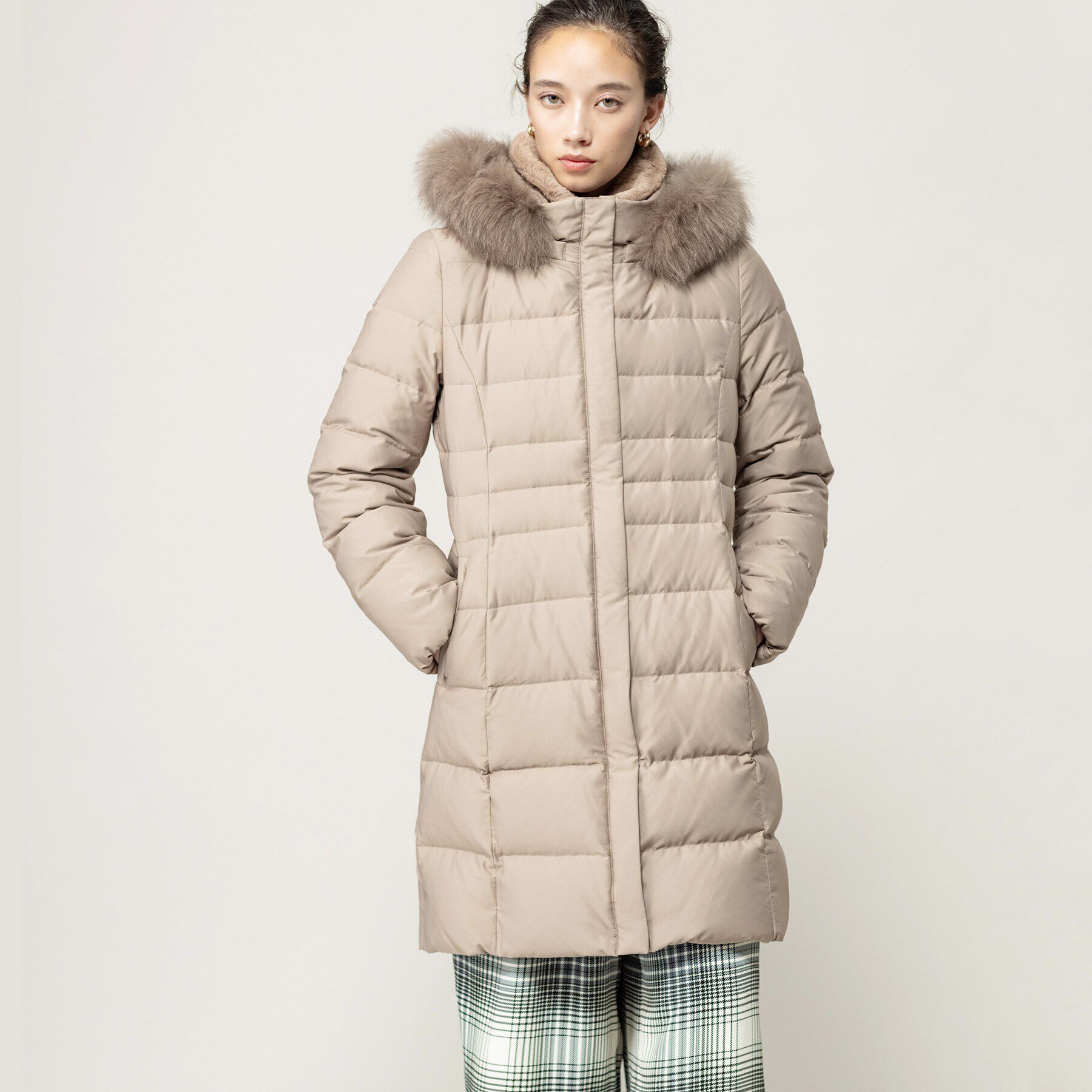 INDIVI「【名品／撥水／抗菌防臭】ロング リサイクルダウンコート」|ダウン|キャメルブラウン(6