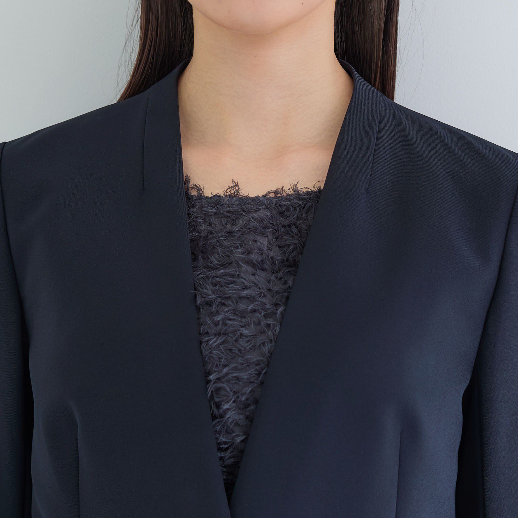 INDIVI「【洗える／UVケア】ストレッチノーカラージャケット」|スーツ|