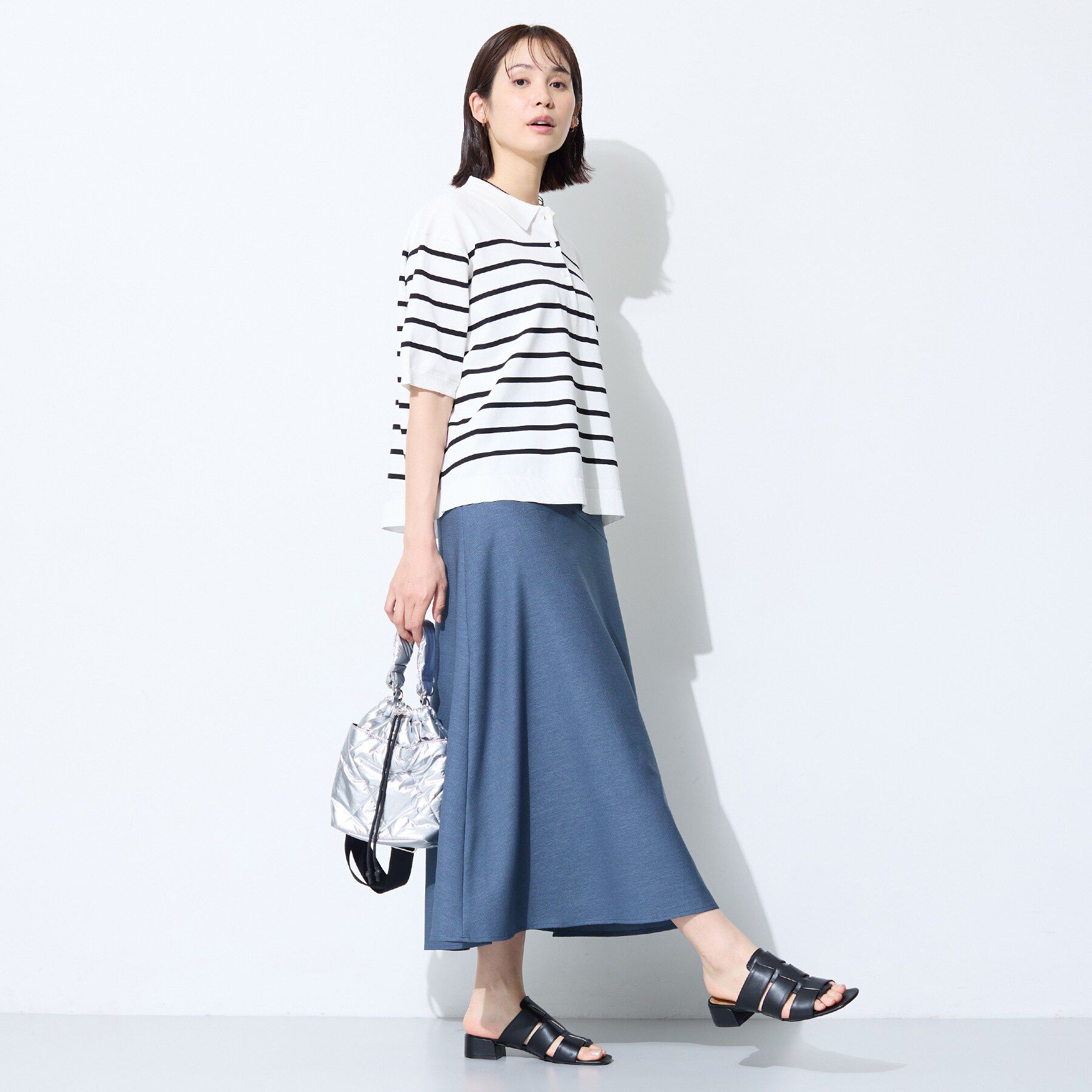 INDIVI「【洗える／UVケア／すっきり見え】ナローフレアスカート」|スカート|