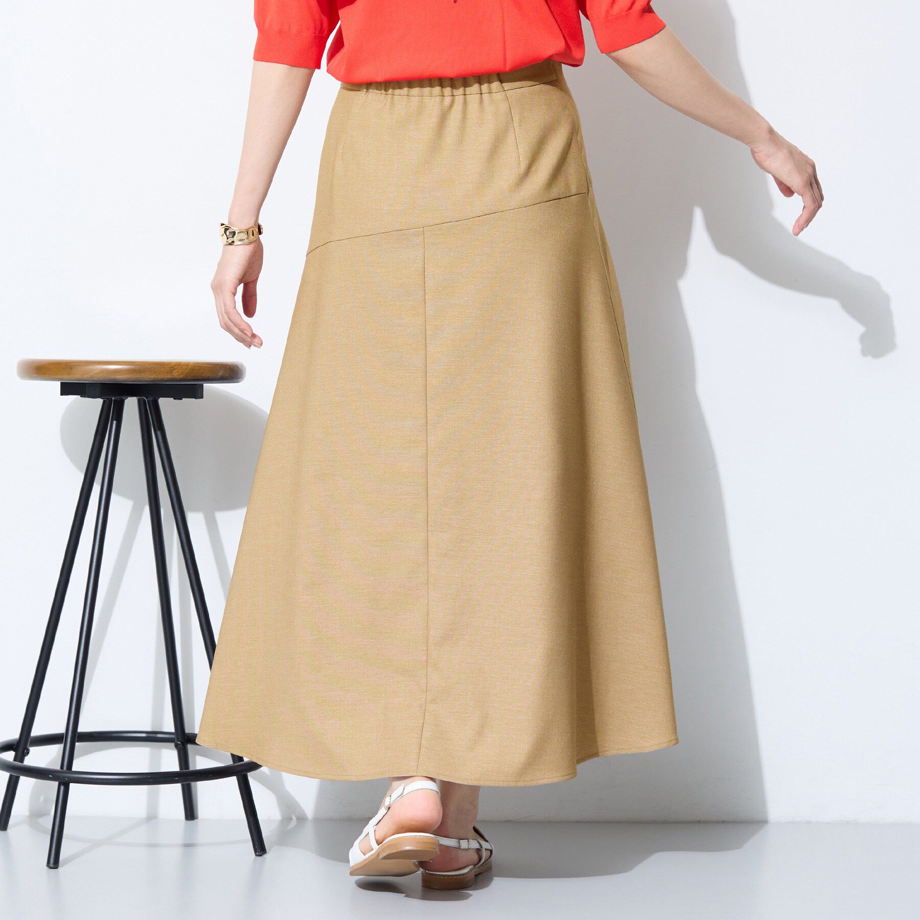 INDIVI「【洗える／UVケア／すっきり見え】ナローフレアスカート」|スカート|