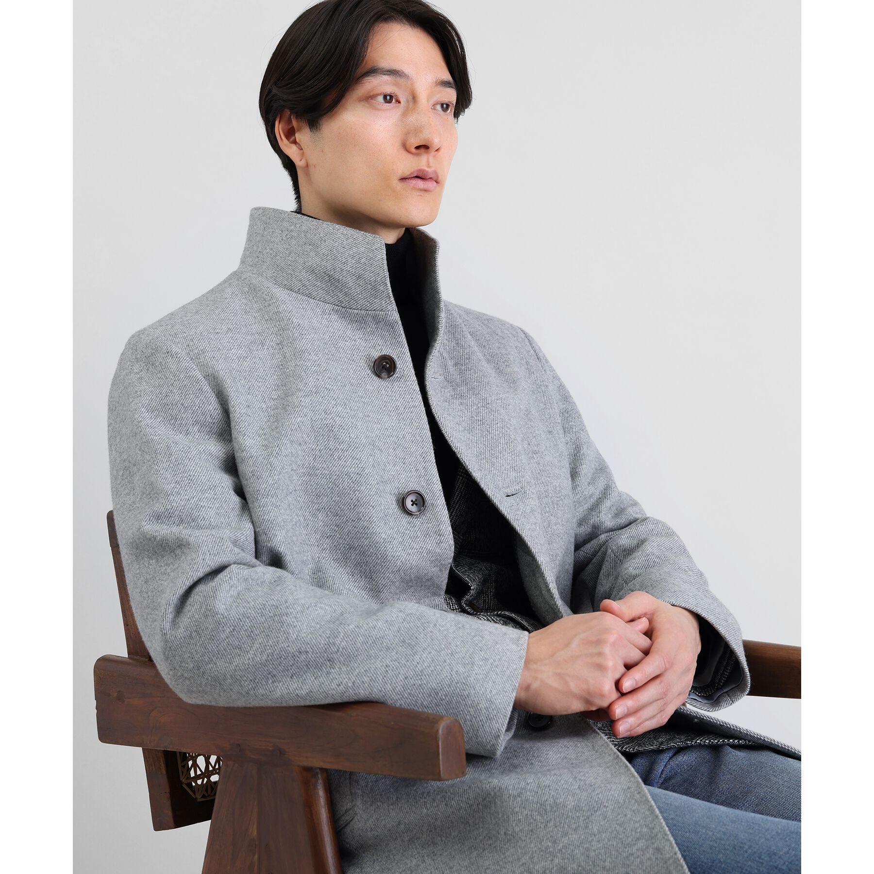 TAKEO KIKUCHI「【ウールカシミヤブレンド】ビーバー調 スタンドカラー コート」|その他|