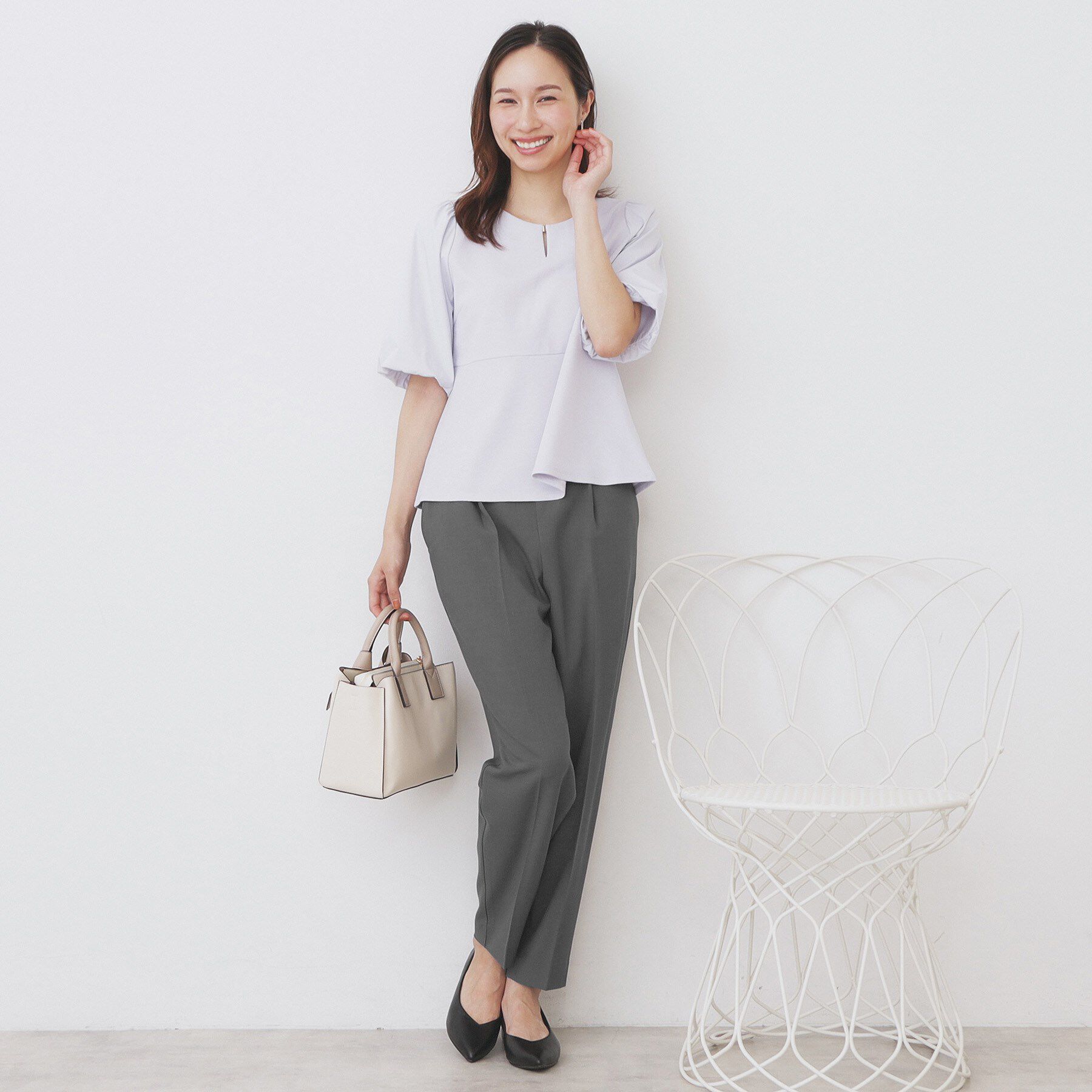 index「ラメピンストライプイージーテーパードパンツ【洗濯機洗い可/ストレッチ】」|その他|