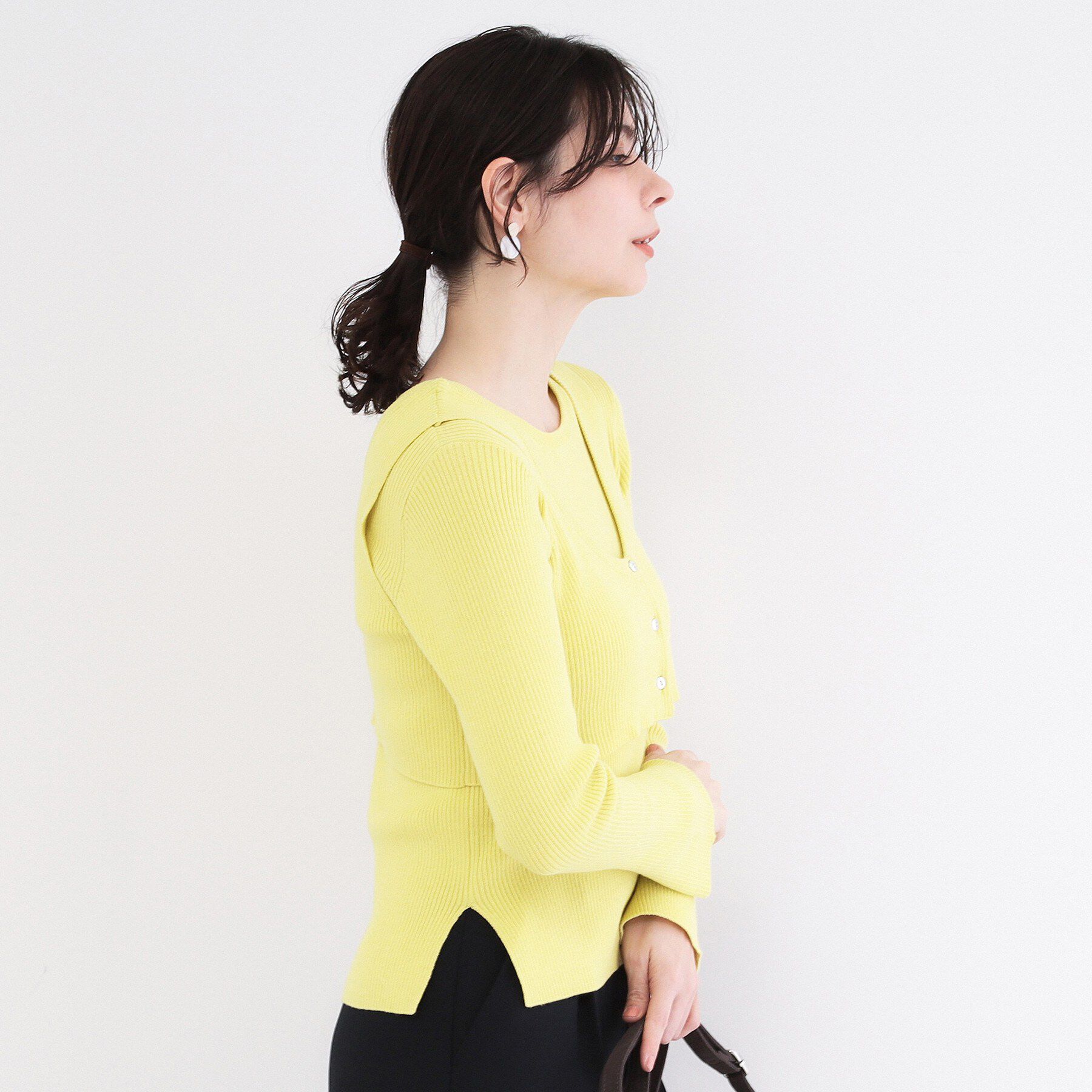 OPAQUE.CLIP「《ツインセット》ビスチェベスト&times;リブニット【洗濯機OK】」|ニット・セーター|