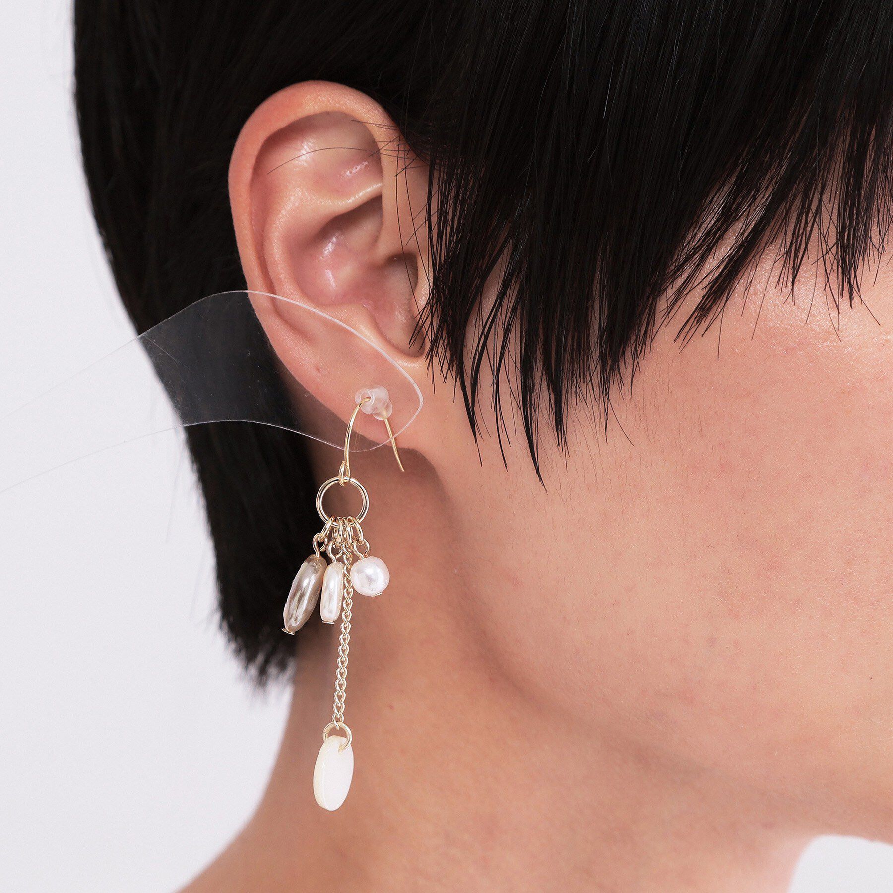 OPAQUE.CLIP「フェイクパールしゃらしゃらピアス」|ピアス|
