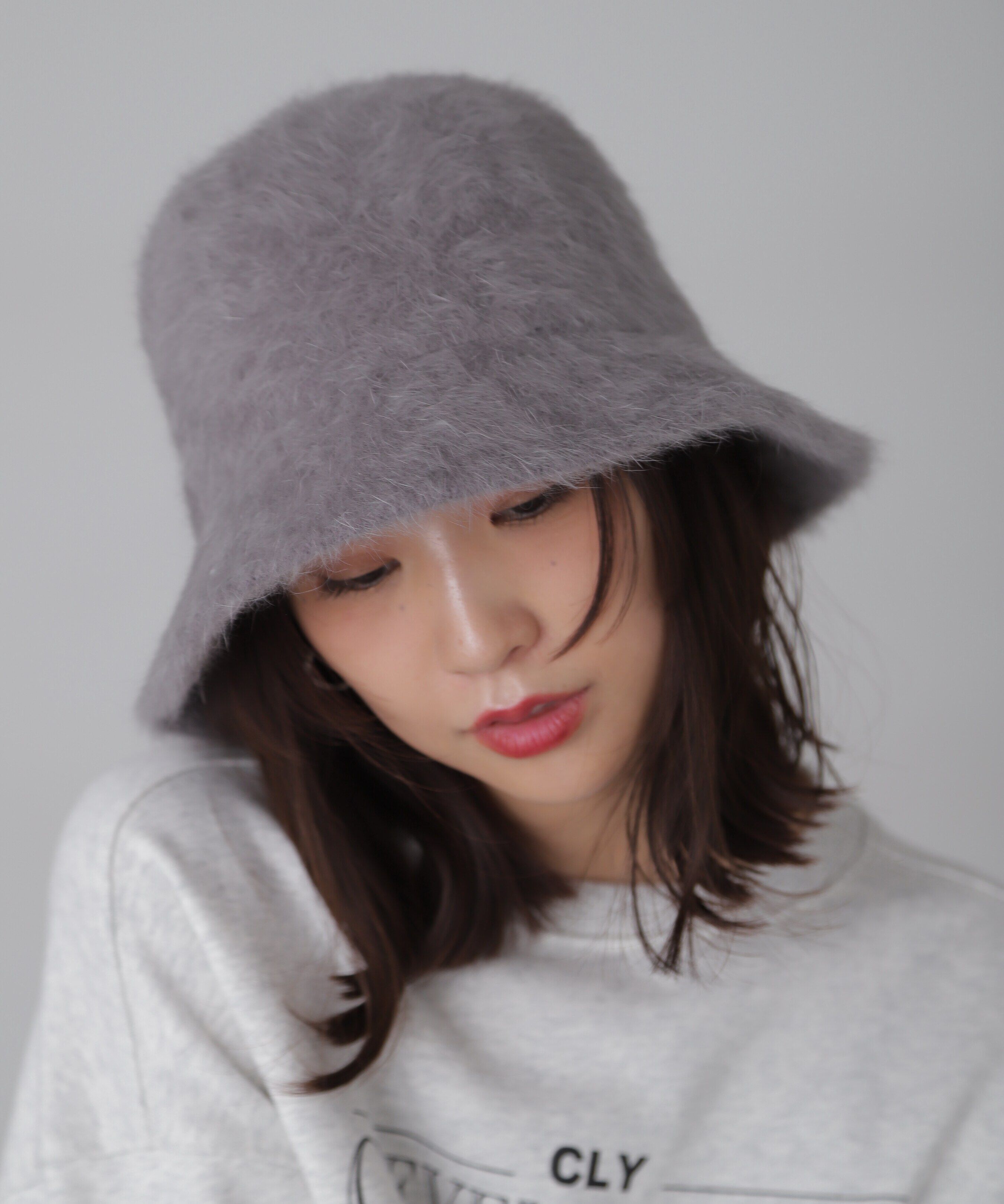  「ファーハット」|ソックス|グレー