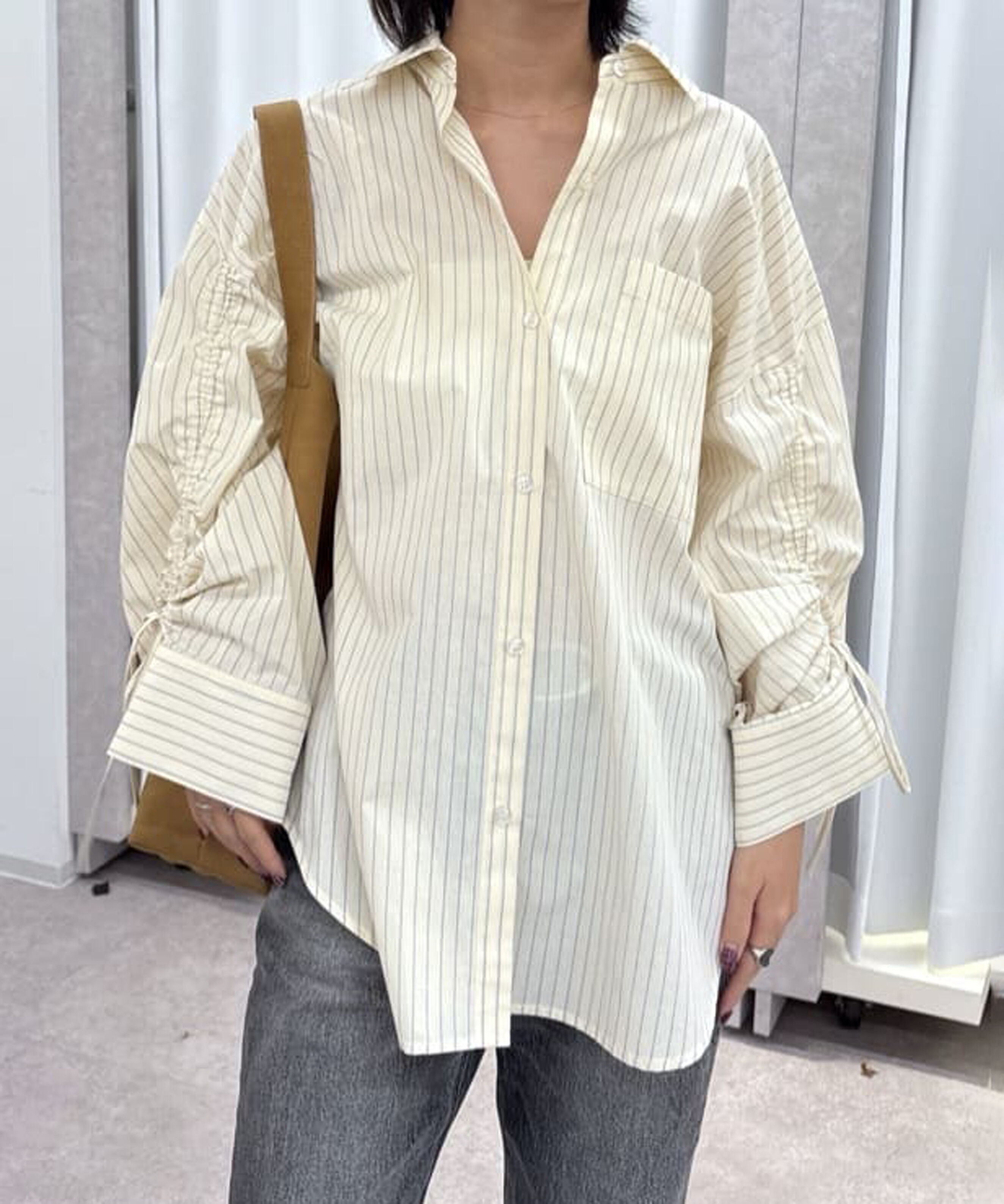  「袖シャーリングオーバーシャツ」|シャツ・ブラウス|