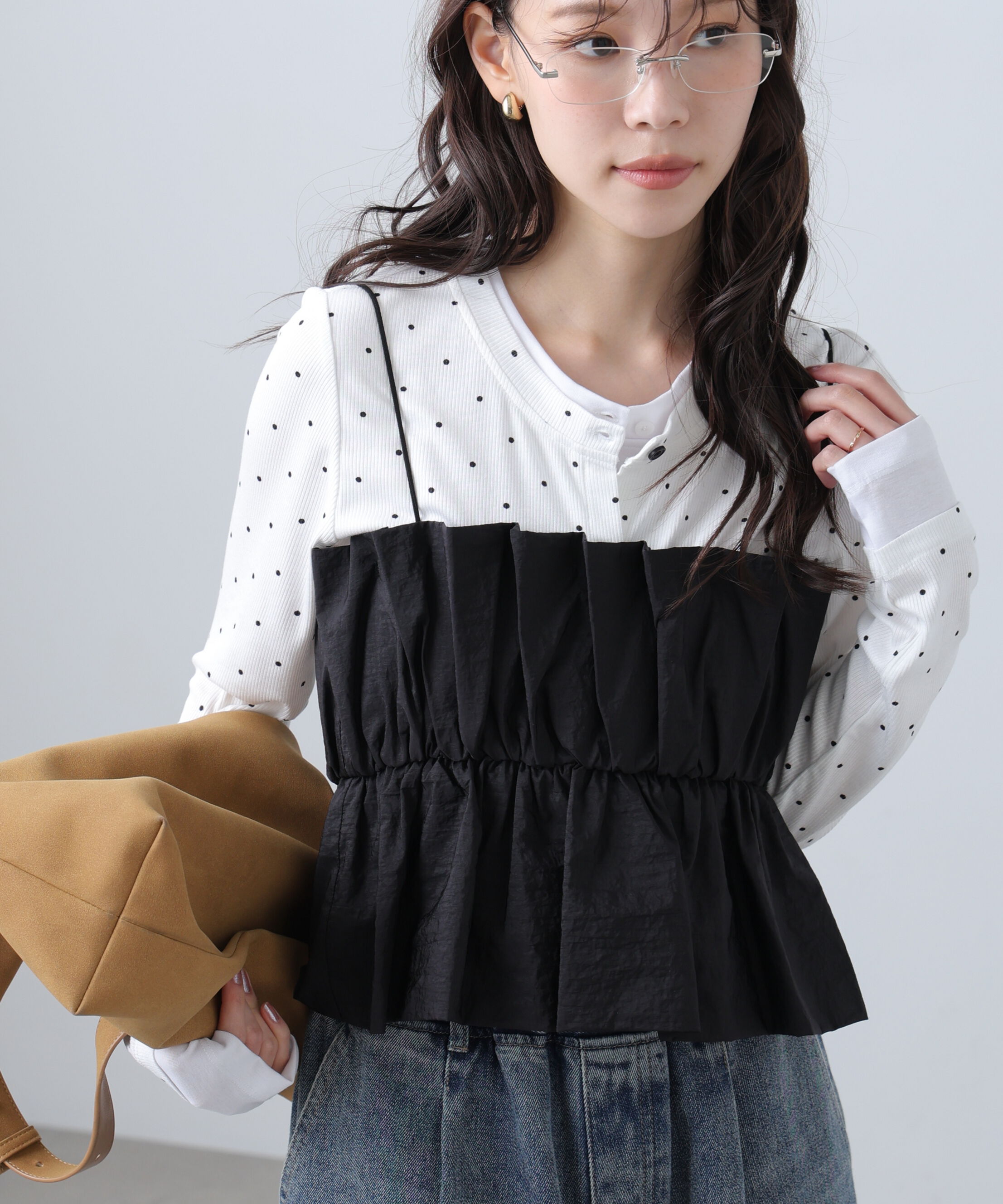  「シャイニーキャミソールビスチェ」|シャツ・ブラウス|