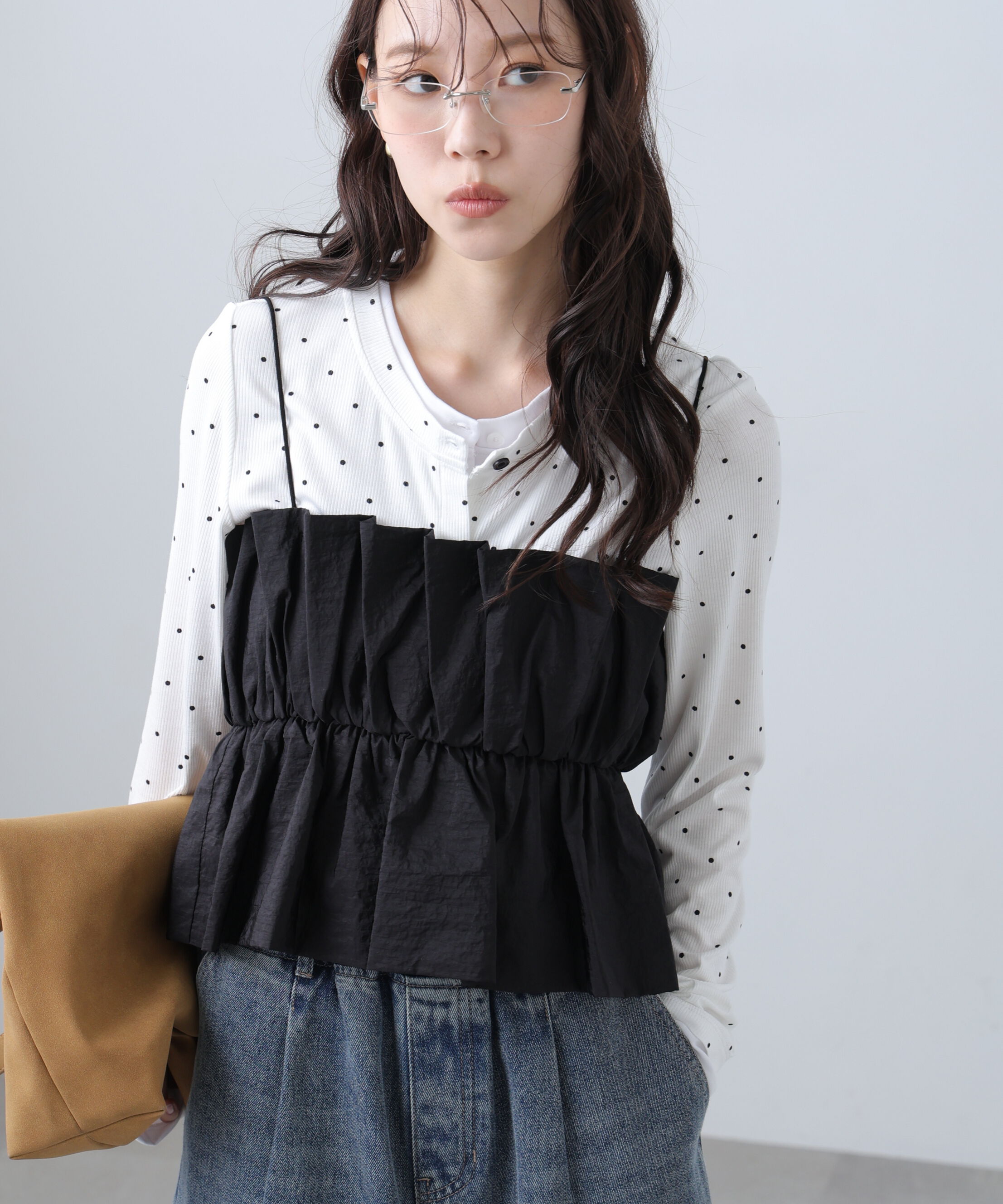  「シャイニーキャミソールビスチェ」|シャツ・ブラウス|