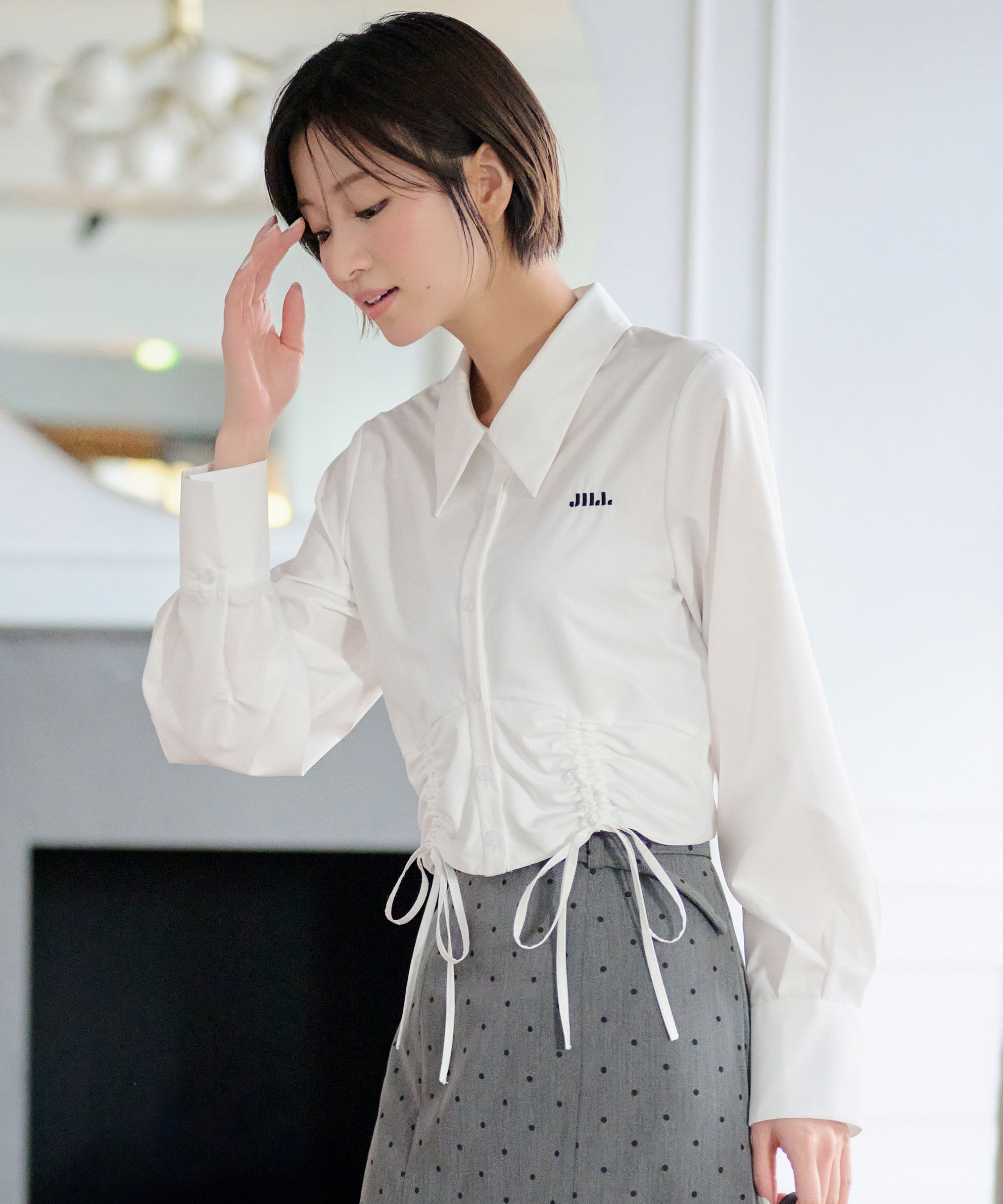  「ドロストビスチェシャツ」|シャツ・ブラウス|ホワイト