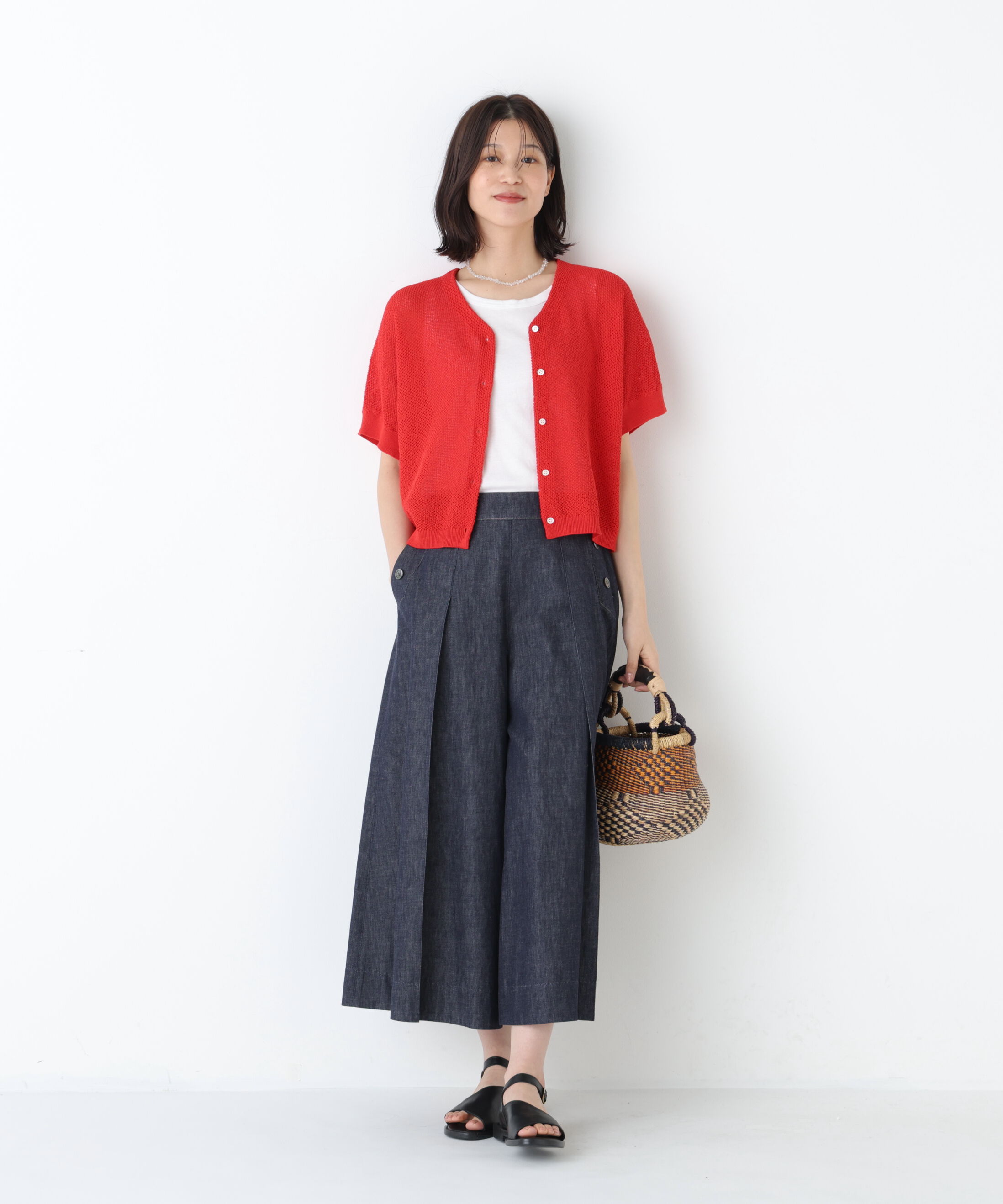  「◆メッシュ柄ニットジレ」|ニット・セーター|