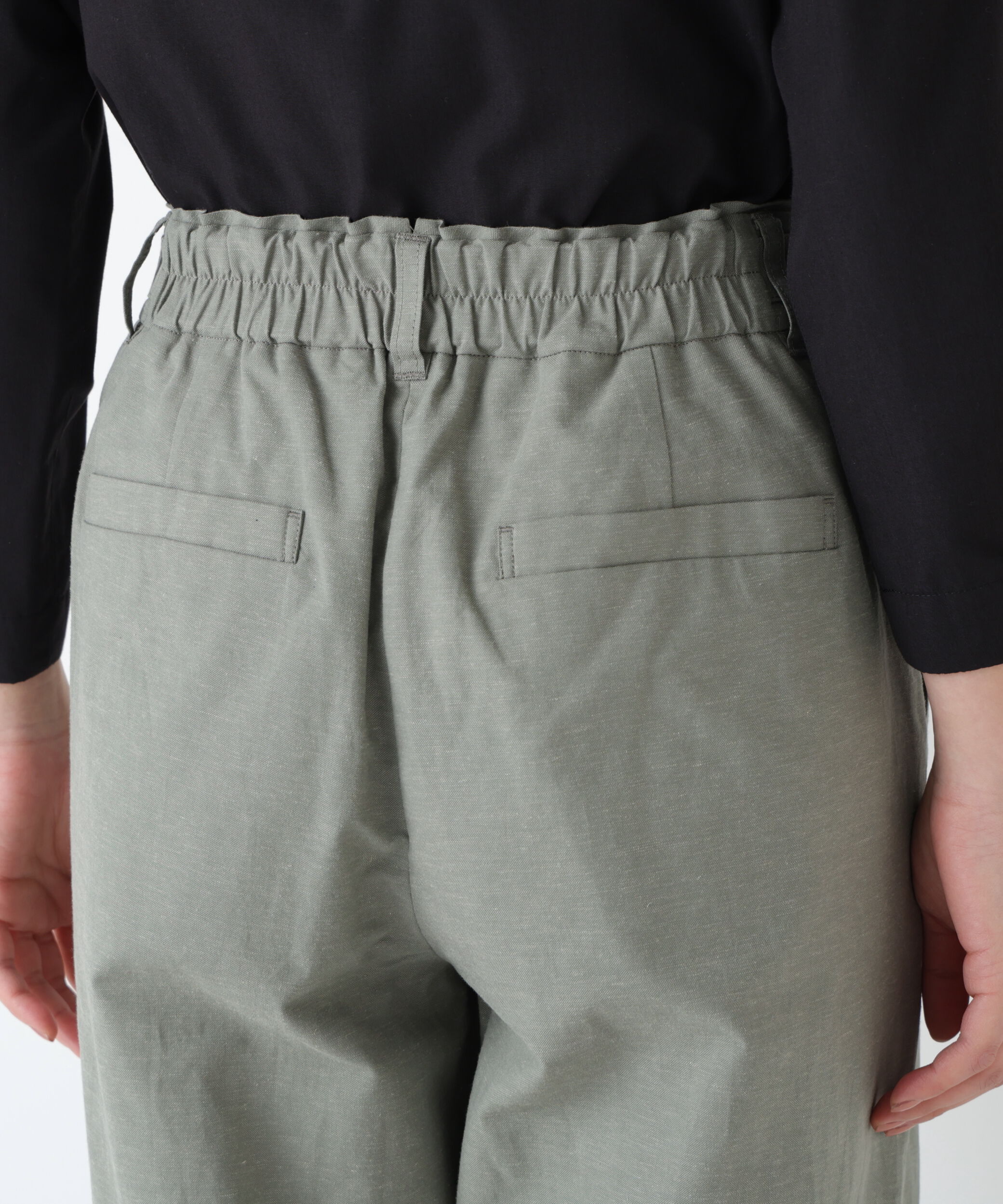  「◆綿麻シャンブレーセミワイドパンツ」|その他|