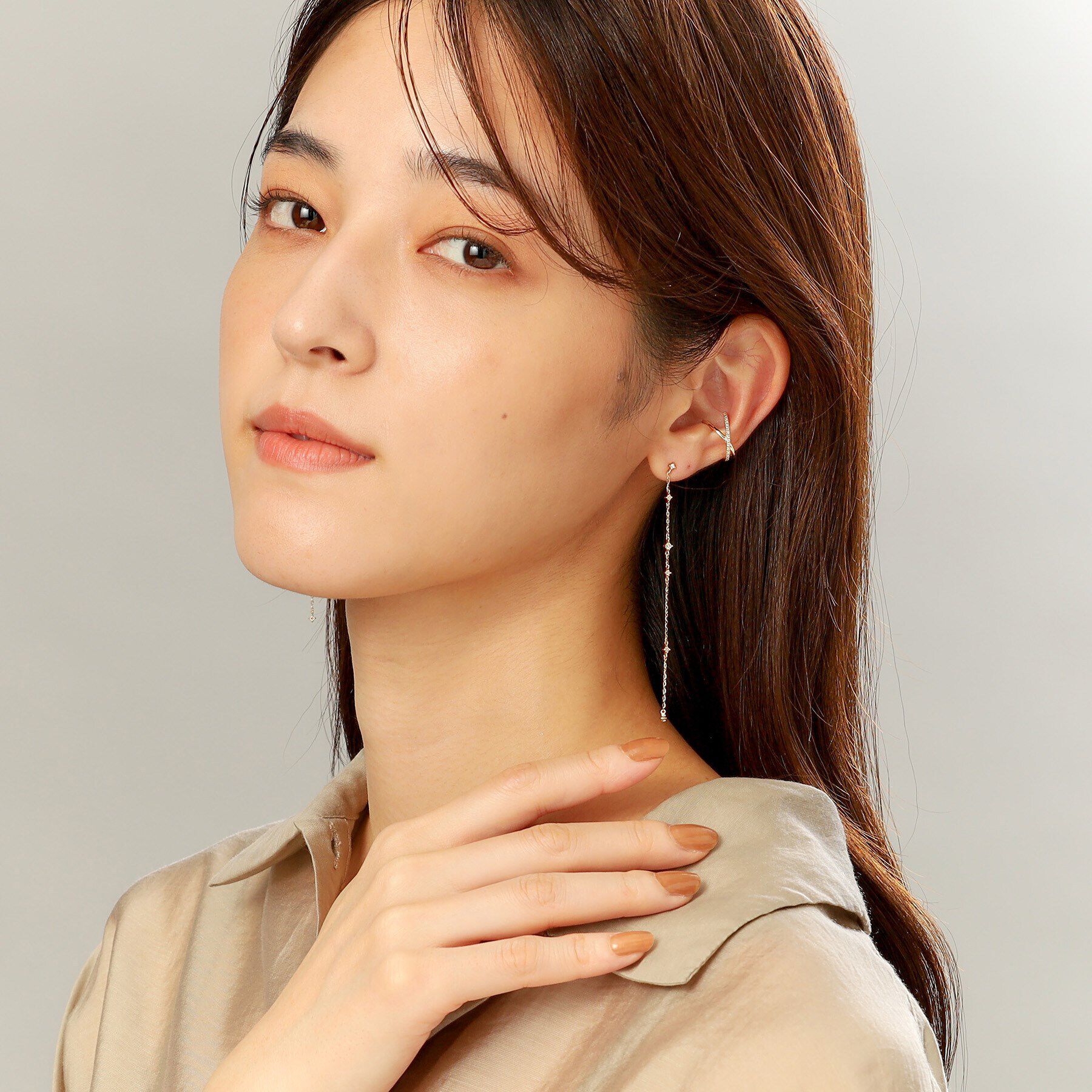 COCOSHNIK「K10ダイヤモンド ランダムステーション スタッドピアス」|ピアス|