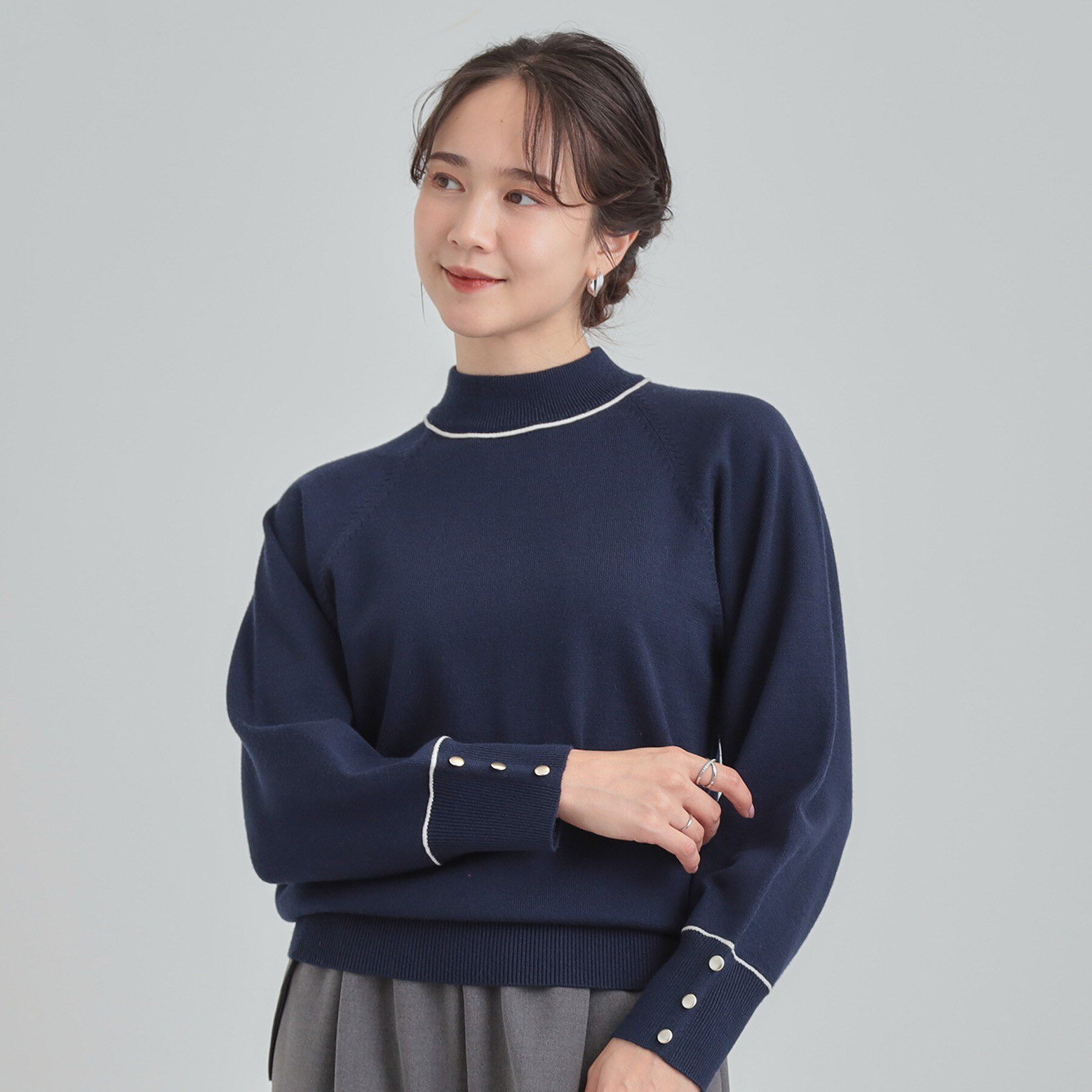 SHOO･LA･RUE「【洗濯機可/吸湿発熱】チクチクしにくいもちもちハイネックニット」|ニット・セーター|