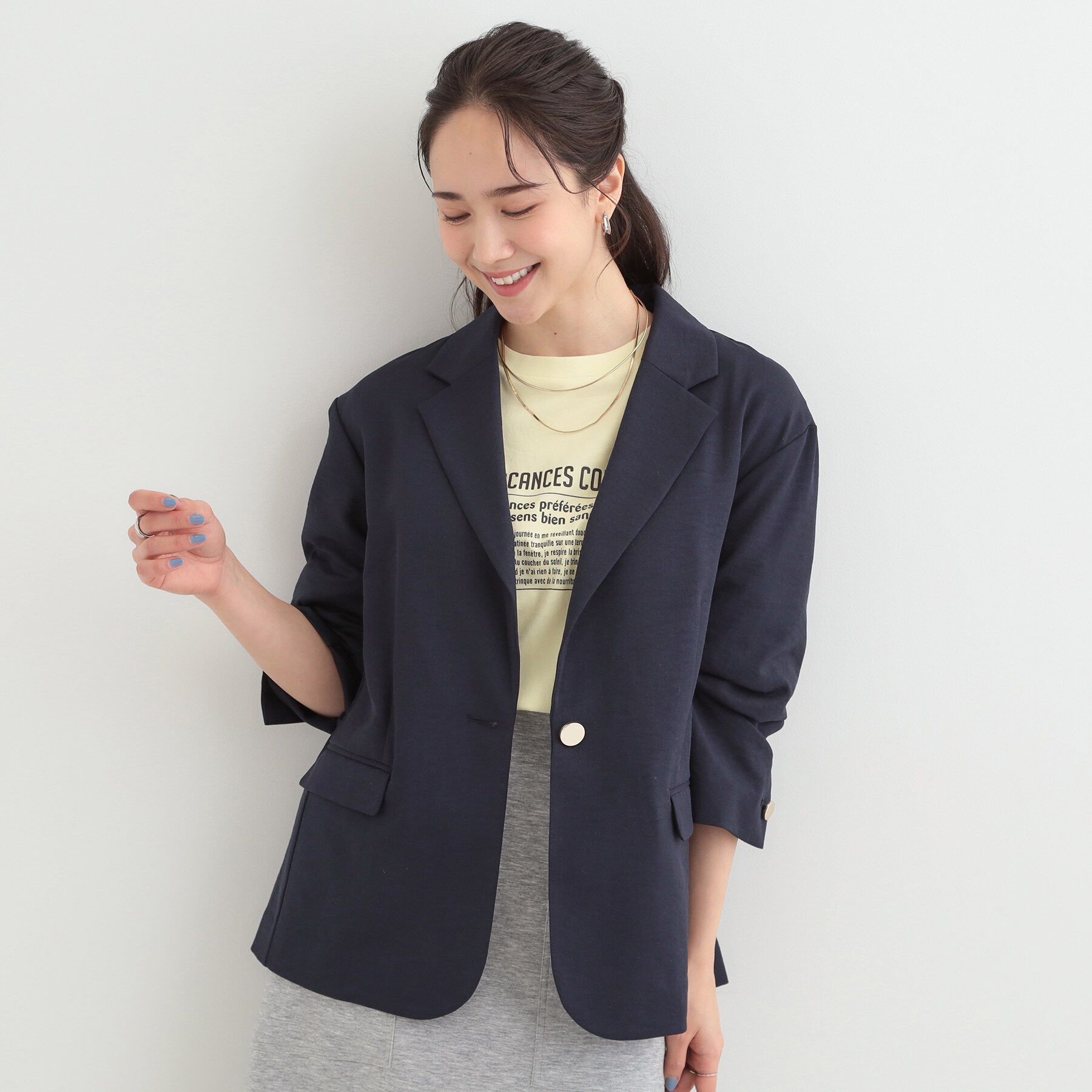 SHOO･LA･RUE「【S-LL/セットアップ可/イージーケア/UV】オンにもオフにも 軽やかシングルジャケット」|テーラードジャケット|