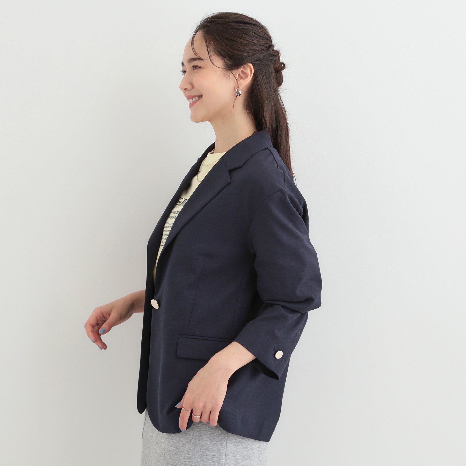 SHOO･LA･RUE「【S-LL/セットアップ可/イージーケア/UV】オンにもオフにも 軽やかシングルジャケット」|テーラードジャケット|