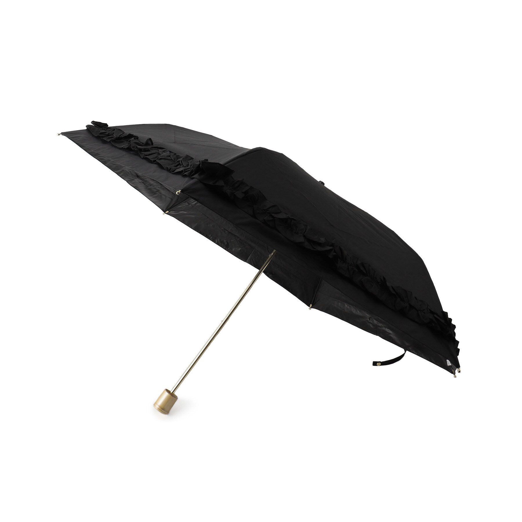 Ober Tashe「pink trick/ピンクトリック　遮光率100％！ギャザーフリル折りたたみ日傘（晴雨兼用）」|傘|