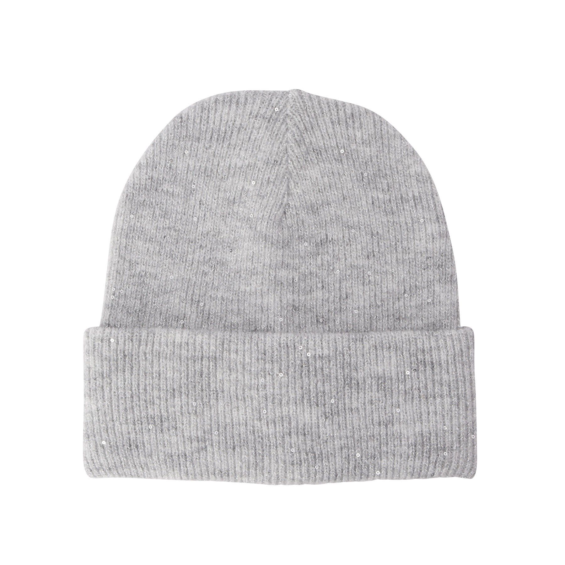 Grandedge「スパンコールニット帽」|ニット帽|グレー(012)