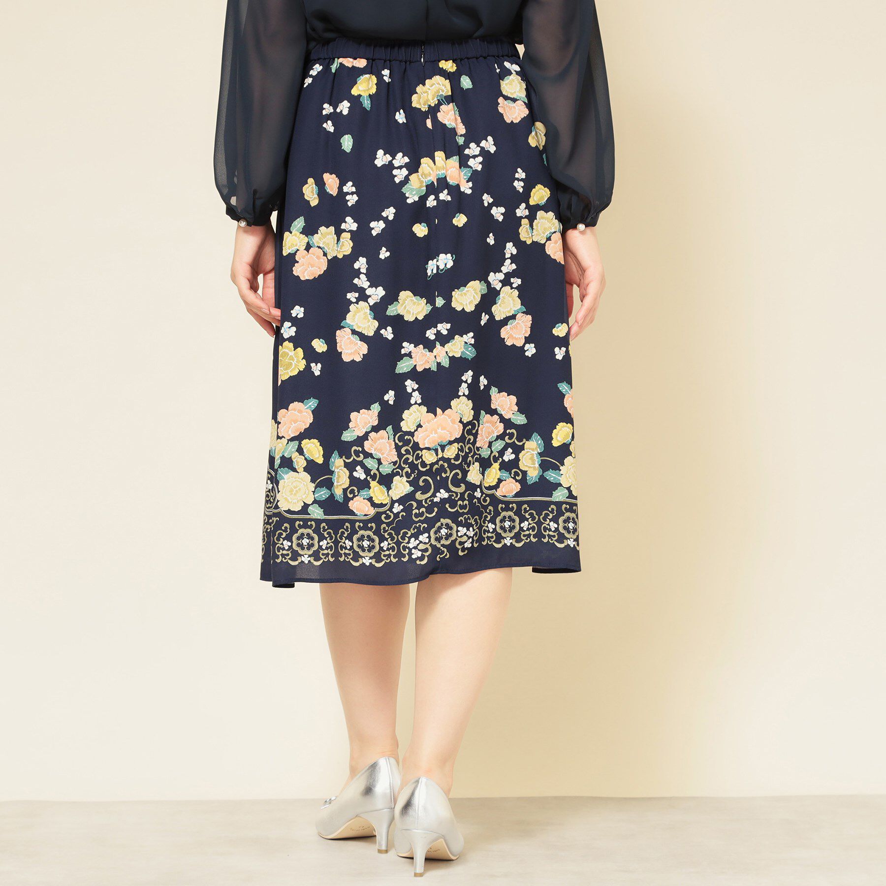 SunaUna「【co creation and yours／SS～L】オリエンタル柄パネルスカート」|スカート|