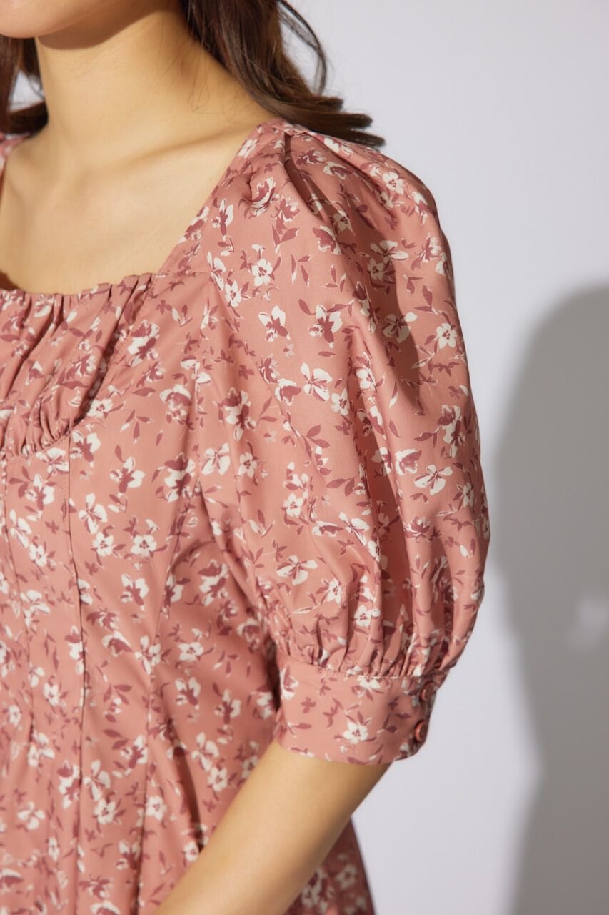 rienda「バストギャザーデザインフレアワンピース」|ワンピース|