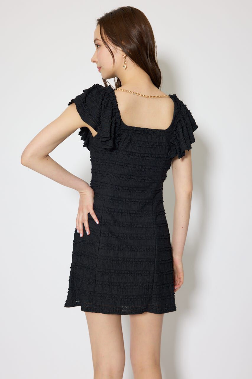 rienda「ショルダーフリルカットミニワンピース」|ワンピース|