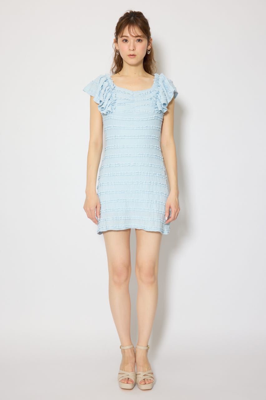 rienda「ショルダーフリルカットミニワンピース」|ワンピース|