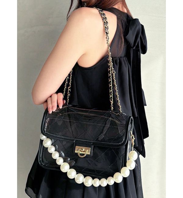 RESEXXY「カラークリアハンドバッグ」|ハンドバッグ|ブラック