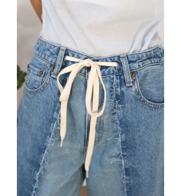 Ungrid「リメイクデニムハーフパンツ」|デニム|