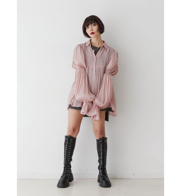 jouetie「ボリュームスリーブシアーシャツ」|シャツ・ブラウス|