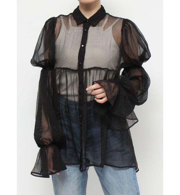 jouetie「ボリュームスリーブシアーシャツ」|シャツ・ブラウス|