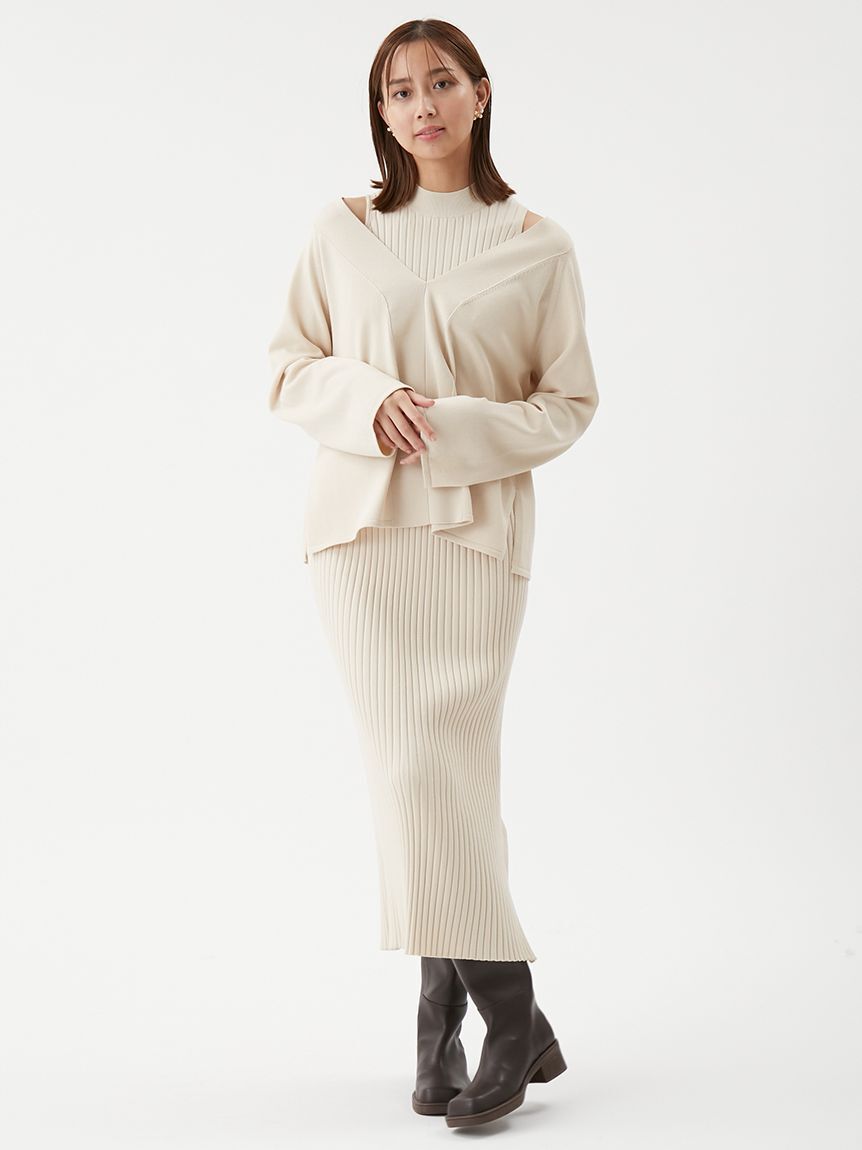Mila Owen「両得レイヤードニットワンピ」|ワンピース|