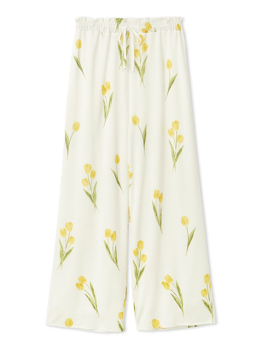 gelato pique「チューリップ柄ロングパンツ」|ルームウェア|YEL