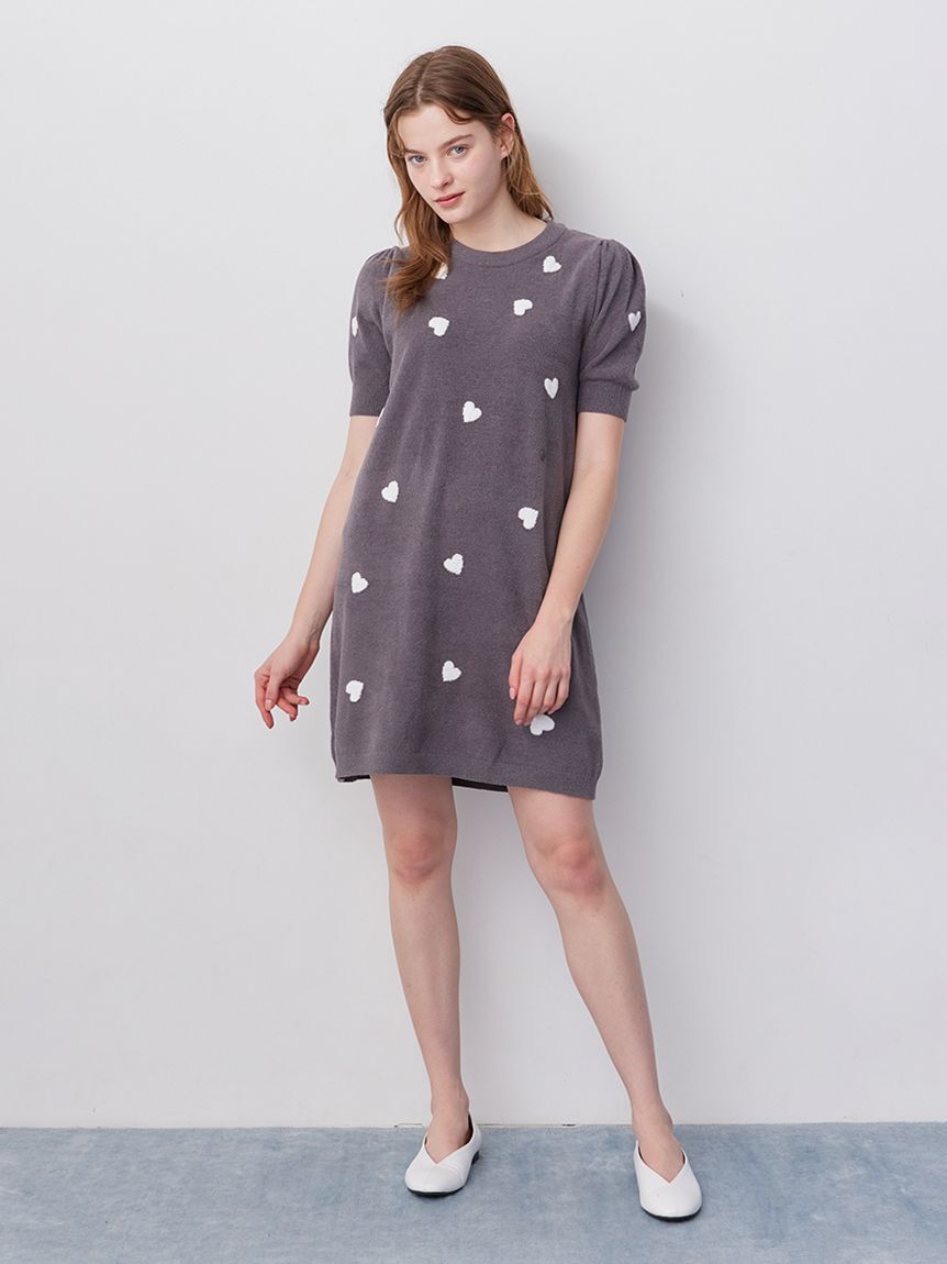 gelato pique「【ONLINE限定】エアリーモコハートジャガードワンピース」|ルームウェア|