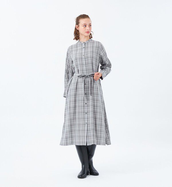 MACKINTOSH PHILOSOPHY「タックスリーブチェックシャツドレス」|ワンピース|