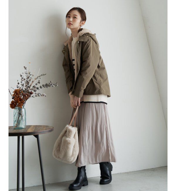 ikka「【雑誌 SPRiNG 12月号掲載】ボアライナー3WAYマウンテンパーカー」|ブルゾン・スタジャン|