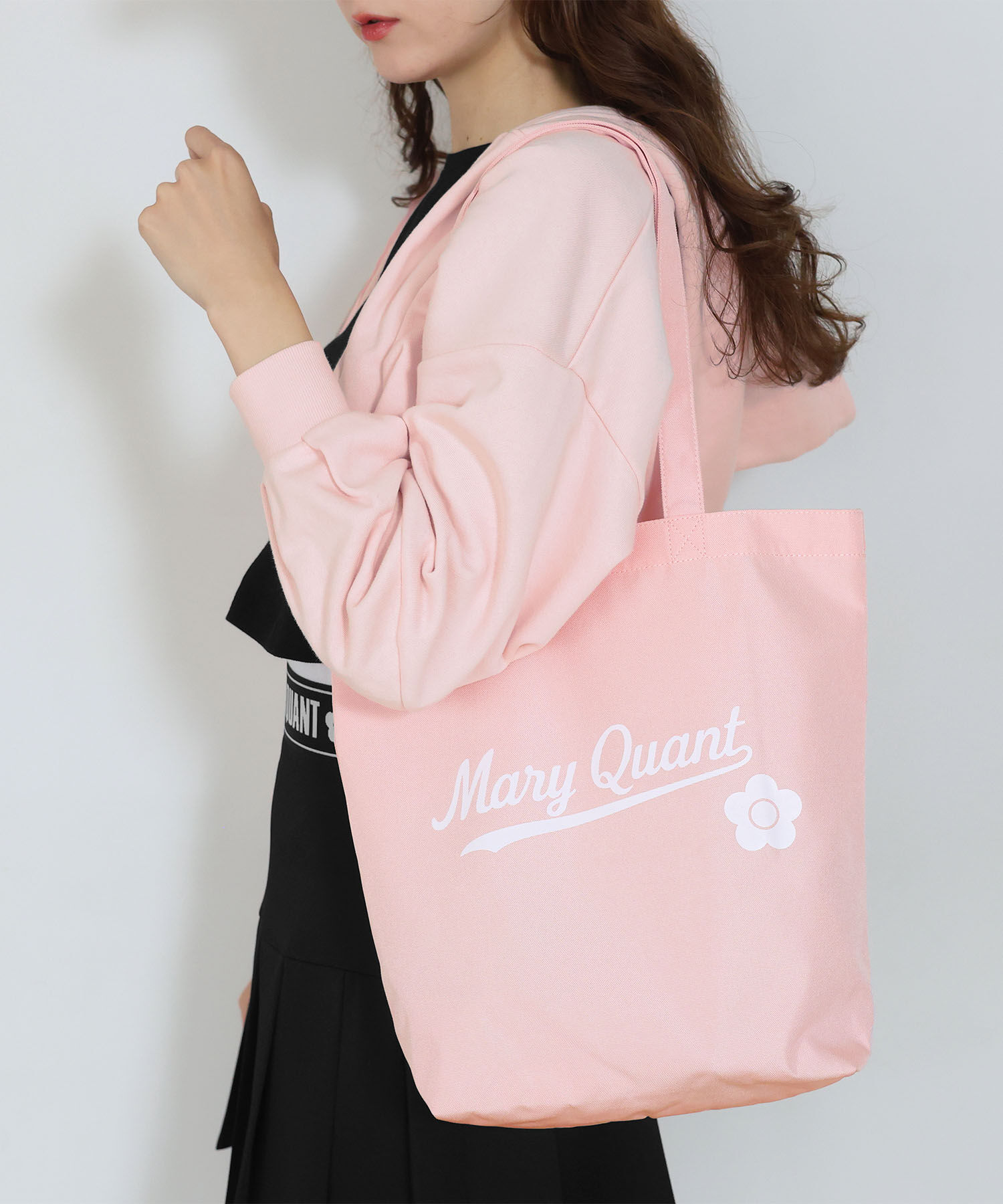 MARY QUANT「ベースボールロゴ トート」|トートバッグ|ピンク