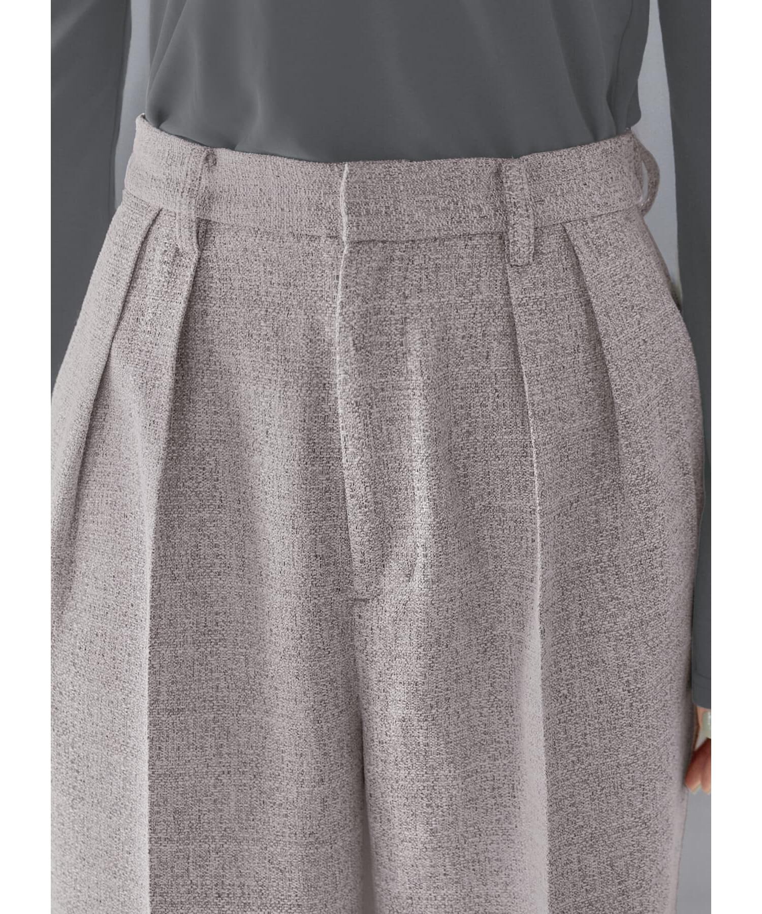 STYLE DELI「【LUXE】ライトツイードワイドパンツ」|スラックス|