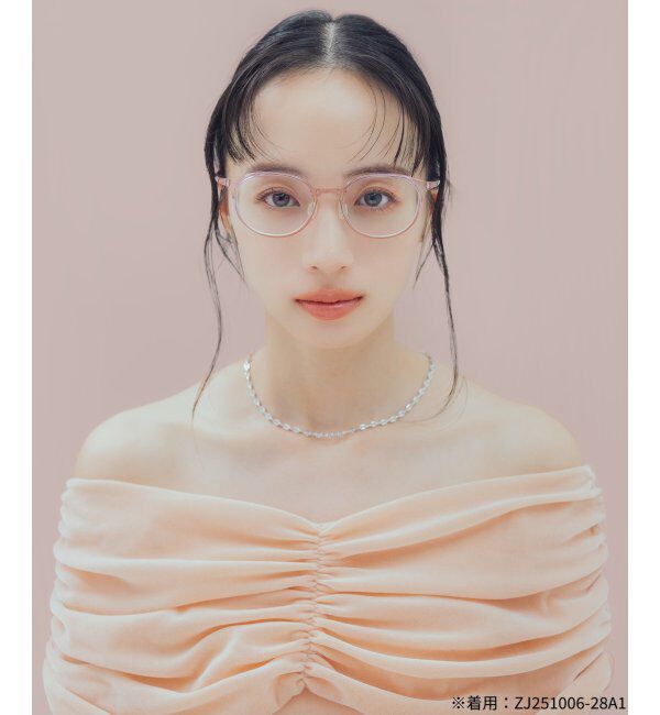  「MAQuillAGE(マキアージュ) コラボ｜ 血色感 メガネ | 中顔面短縮みえ メイク 大人可愛い レンズ交換券付」|メガネ|