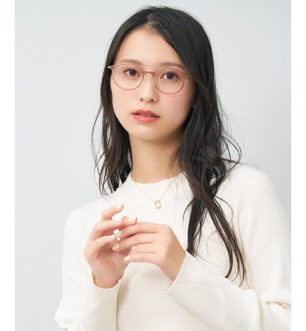  「MAQuillAGE(マキアージュ) コラボ｜ 血色感 メガネ | 中顔面短縮みえ メイク 大人可愛い レンズ交換券付」|メガネ|