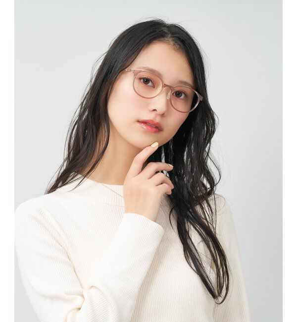  「MAQuillAGE(マキアージュ) コラボ｜ 血色感 メガネ | 中顔面短縮みえ メイク 大人可愛い レンズ交換券付」|メガネ|
