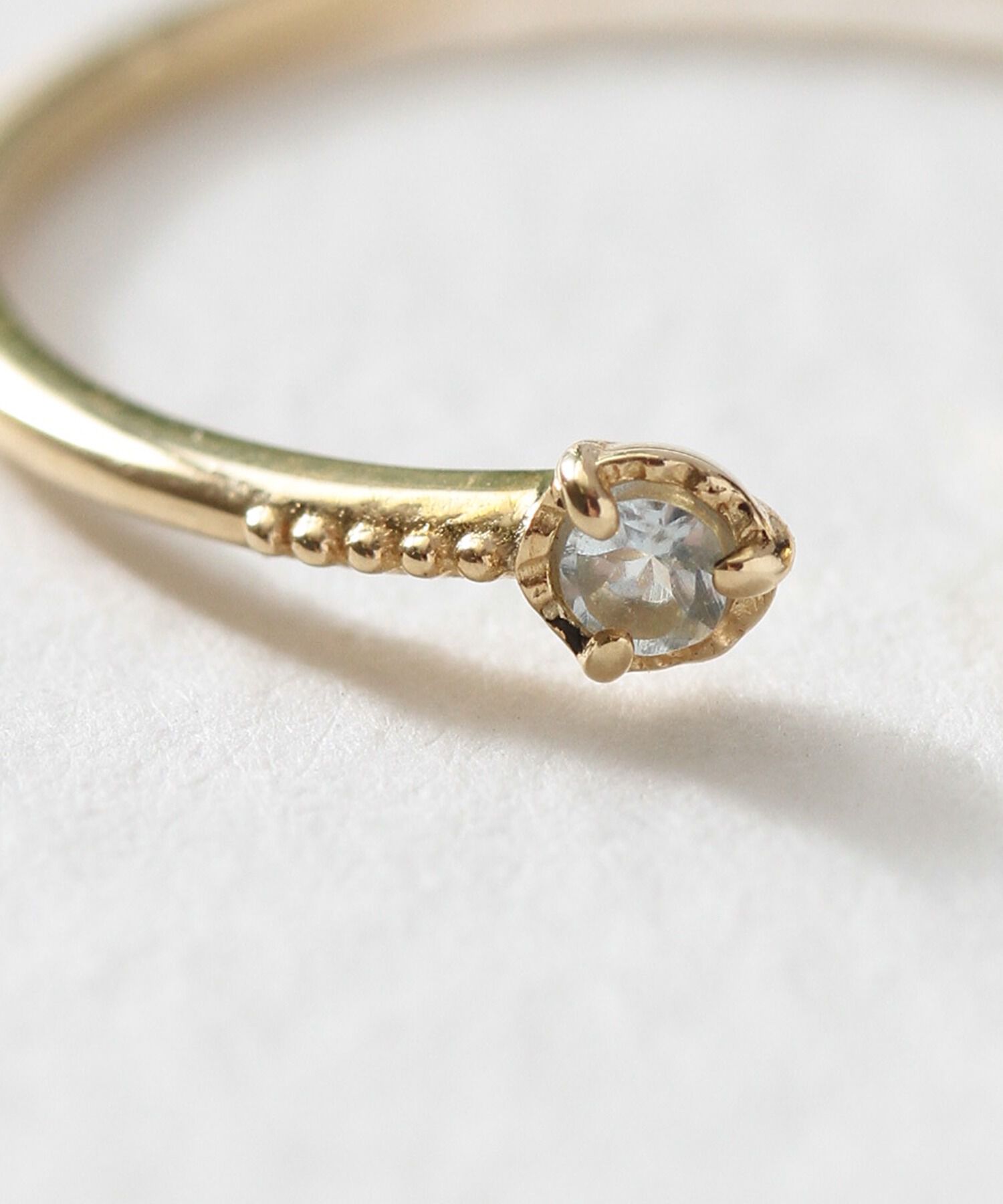 NOIR DE POUPEE「K10 ロンドンブルートパーズ&times;アクアマリン オープンリング」|リング|