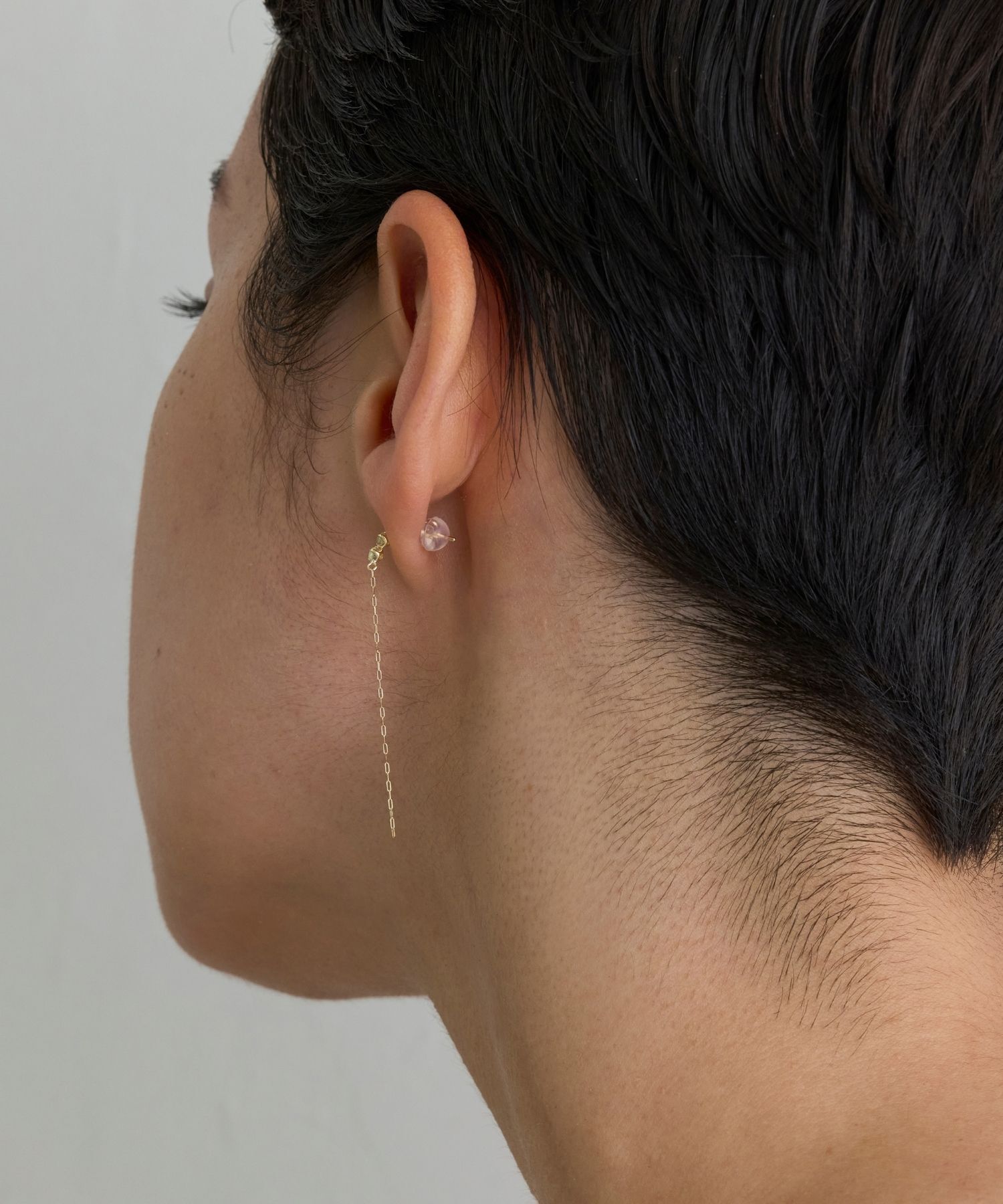 JUPITER「【K10】天然石ペタルチェーンピアス/モテピアス/オパール」|ピアス|