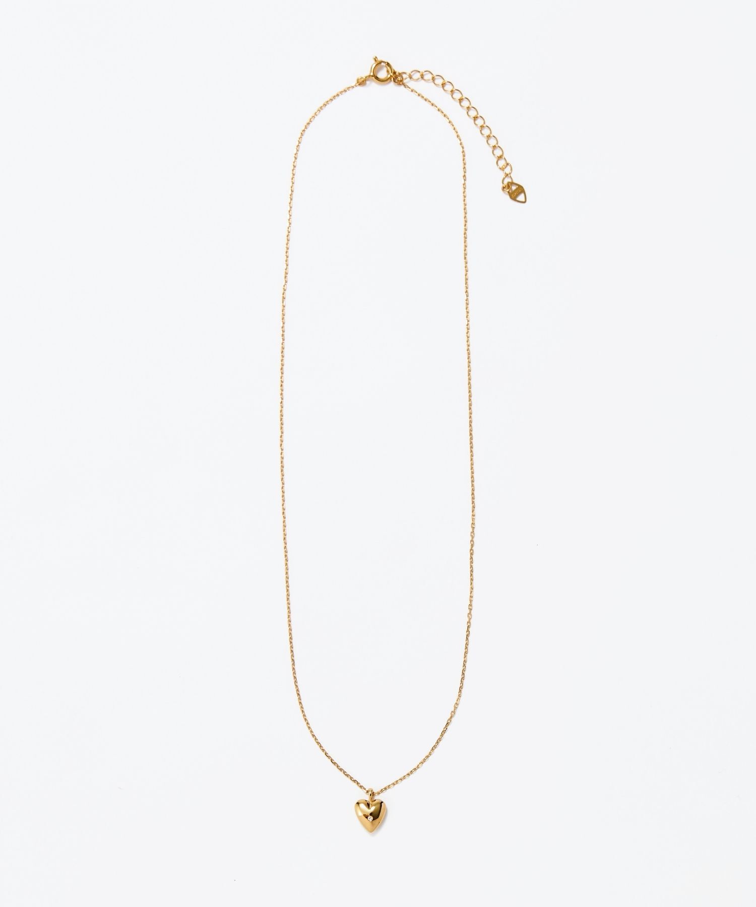 JUPITER「【SV】ハートモチーフダイヤモンドネックレス/金属アレルギー対応　ゴールド」|ネックレス|