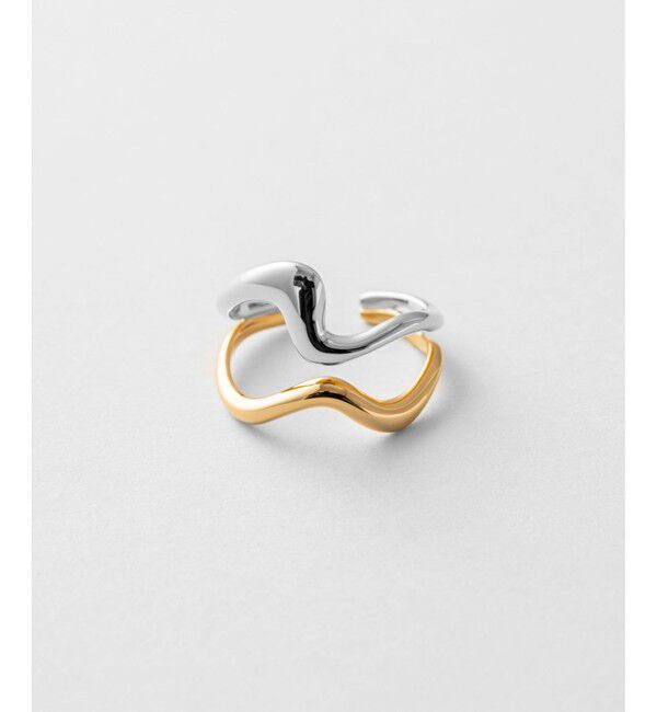Jouete「フォークピンキー ウェーブ コンビカラー」|リング|シルバー系その他