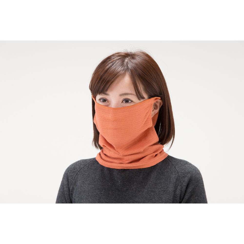 BACKYARD FAMILY「ネックウォーマー レディースシルク 通販 綿 シルク マスク ガーゼ 洗える おしゃれ あったか」|その他|オレンジ1