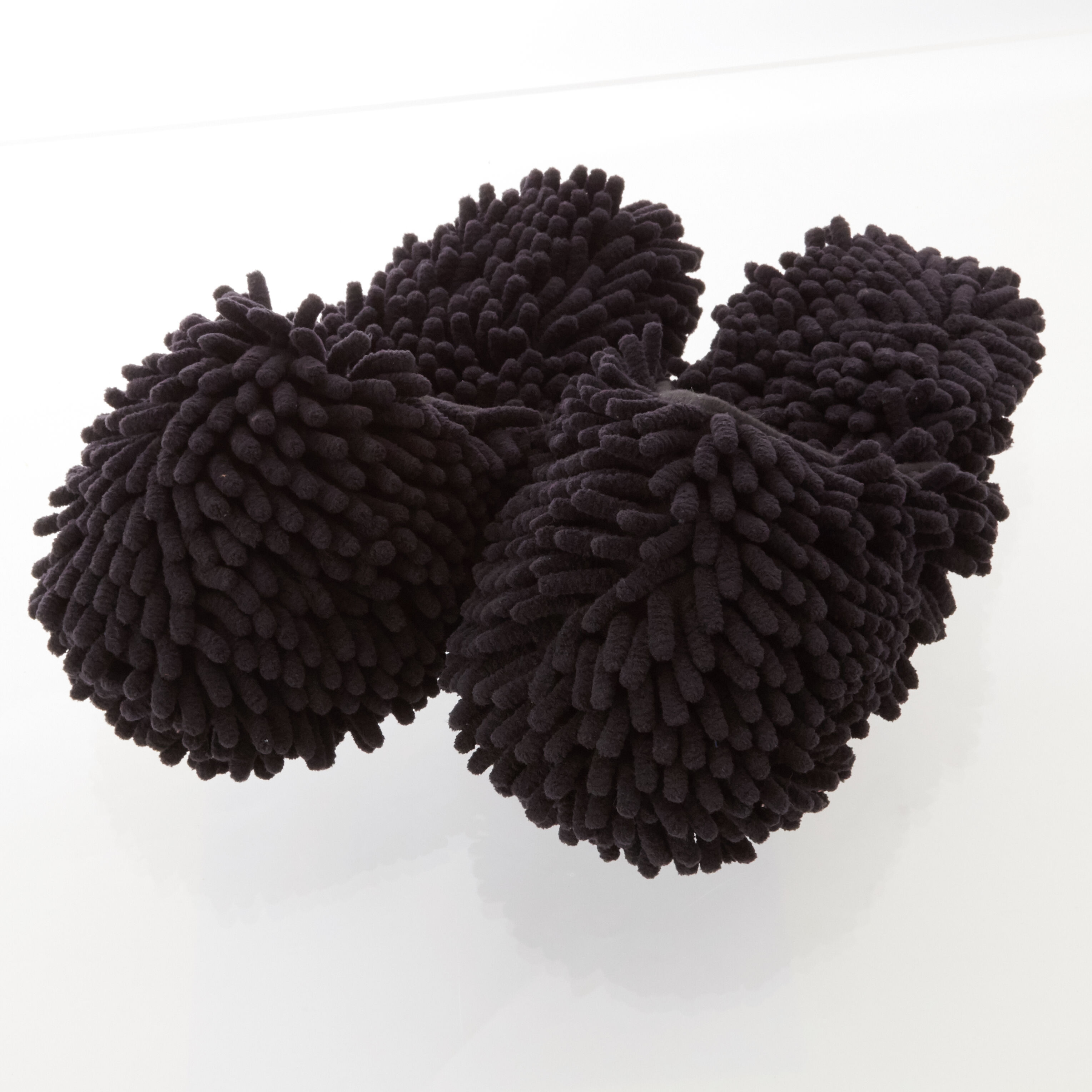 BACKYARD FAMILY「スリッパ マイクロファイバースリッパ もこもこ お掃除スリッパ おそうじルームシューズ」|ルームシューズ|ブラック1