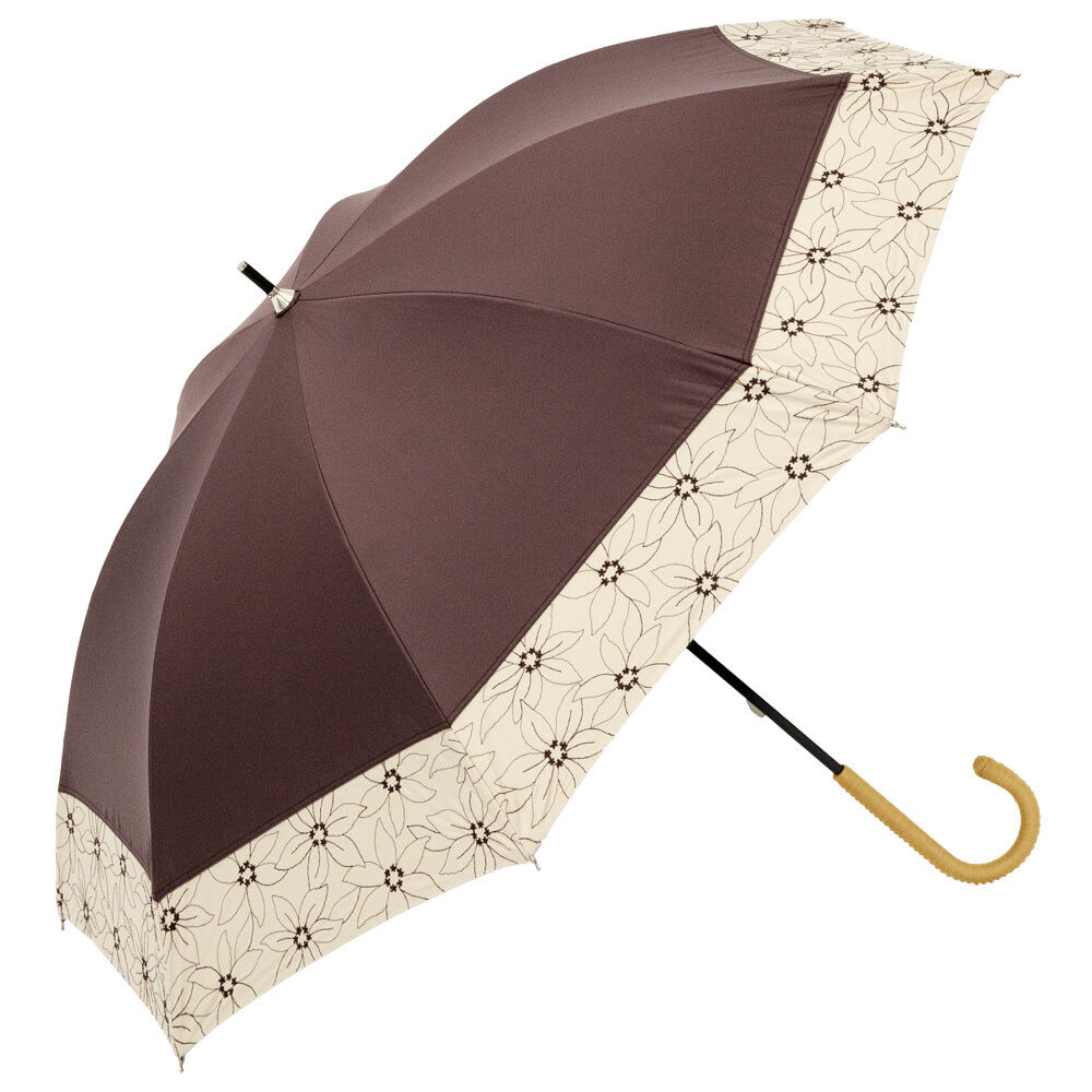 BACKYARD FAMILY「because ビコーズ 晴雨兼用傘 長傘 遮熱性 通販 傘 雨傘 日傘 晴雨兼用 UVカット」|傘|ブラウン1