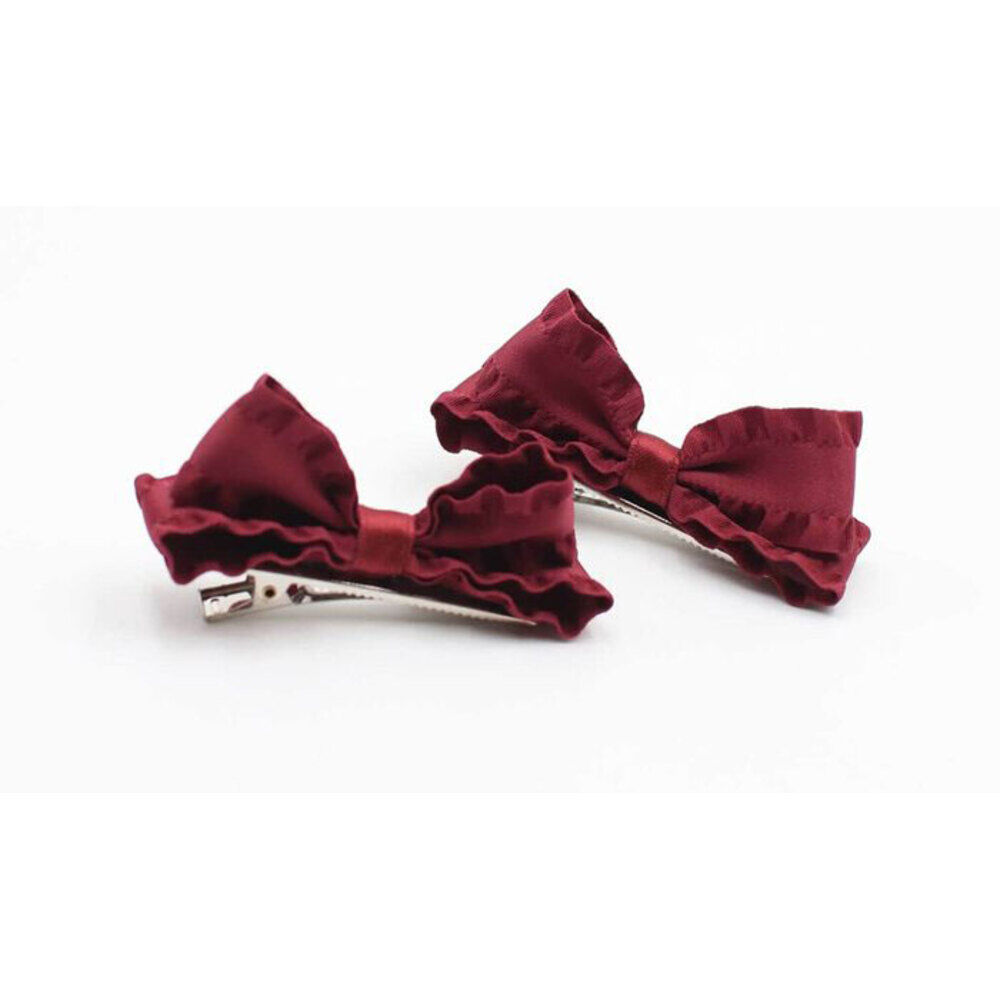 BACKYARD FAMILY「ヘアクリップ リボン 小さめ 2個セット 通販 ヘア クリップ ヘアピン 髪飾り 髪留め キッズ」|その他|レッド1