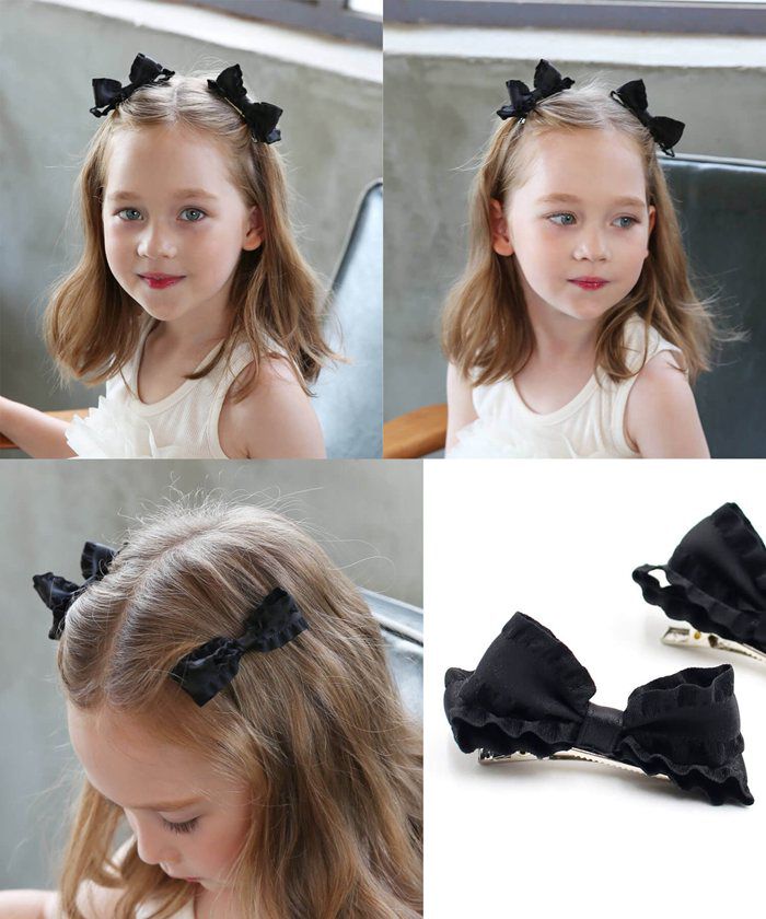 BACKYARD FAMILY「ヘアクリップ リボン 小さめ 2個セット 通販 ヘア クリップ ヘアピン 髪飾り 髪留め キッズ」|その他|